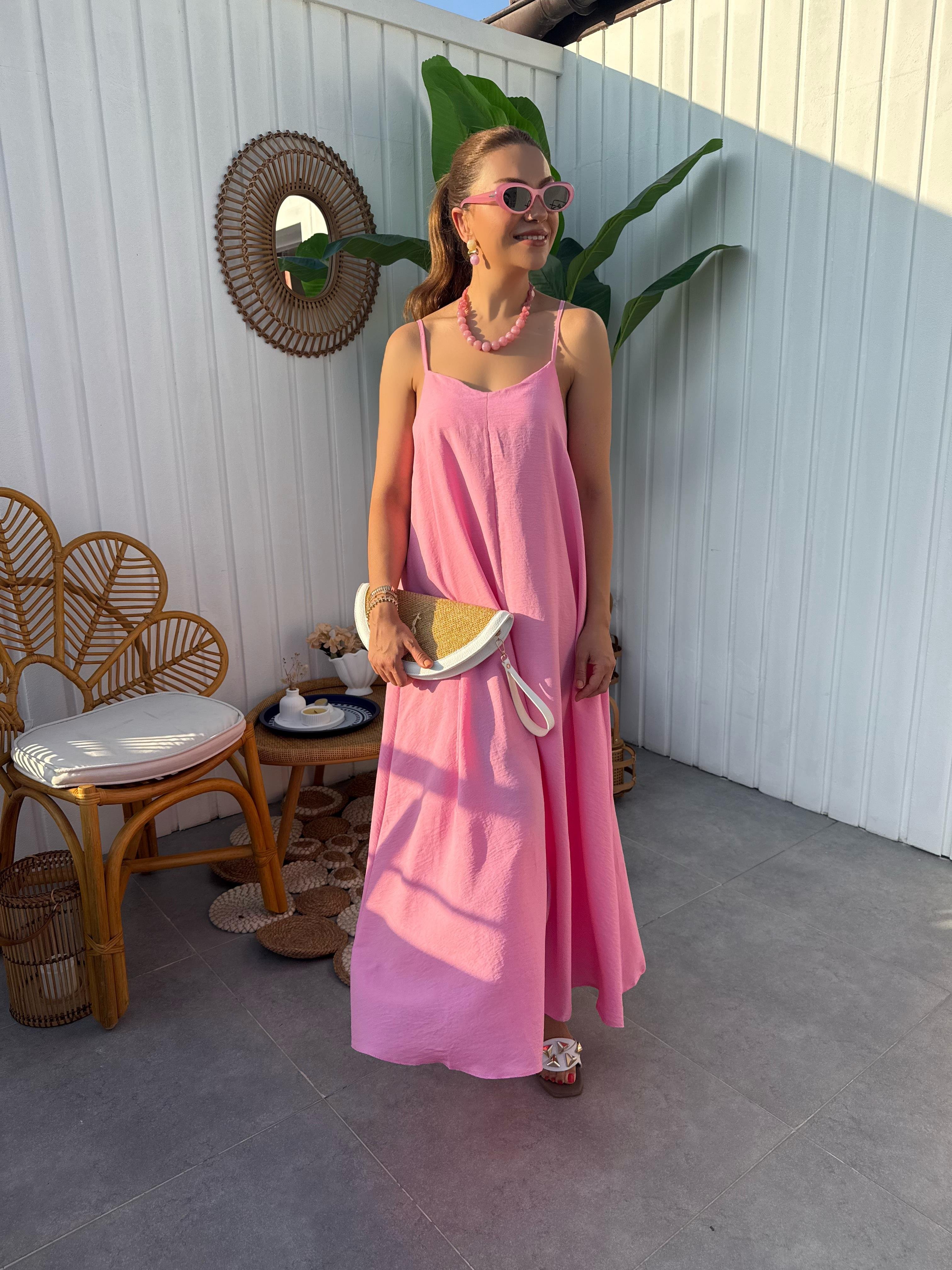 10320 Askılı Basic Elbise