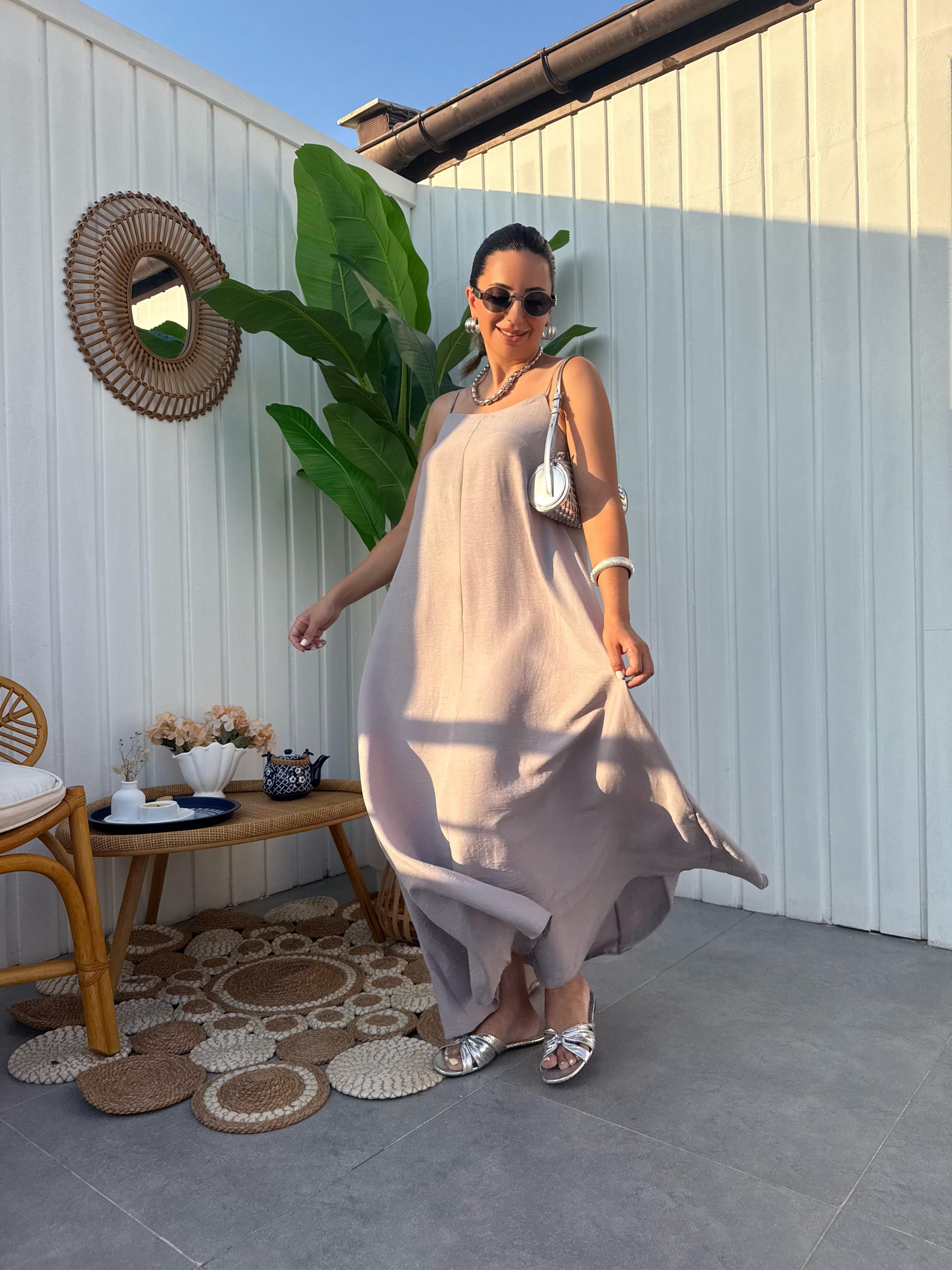 10320 Askılı Basic Elbise