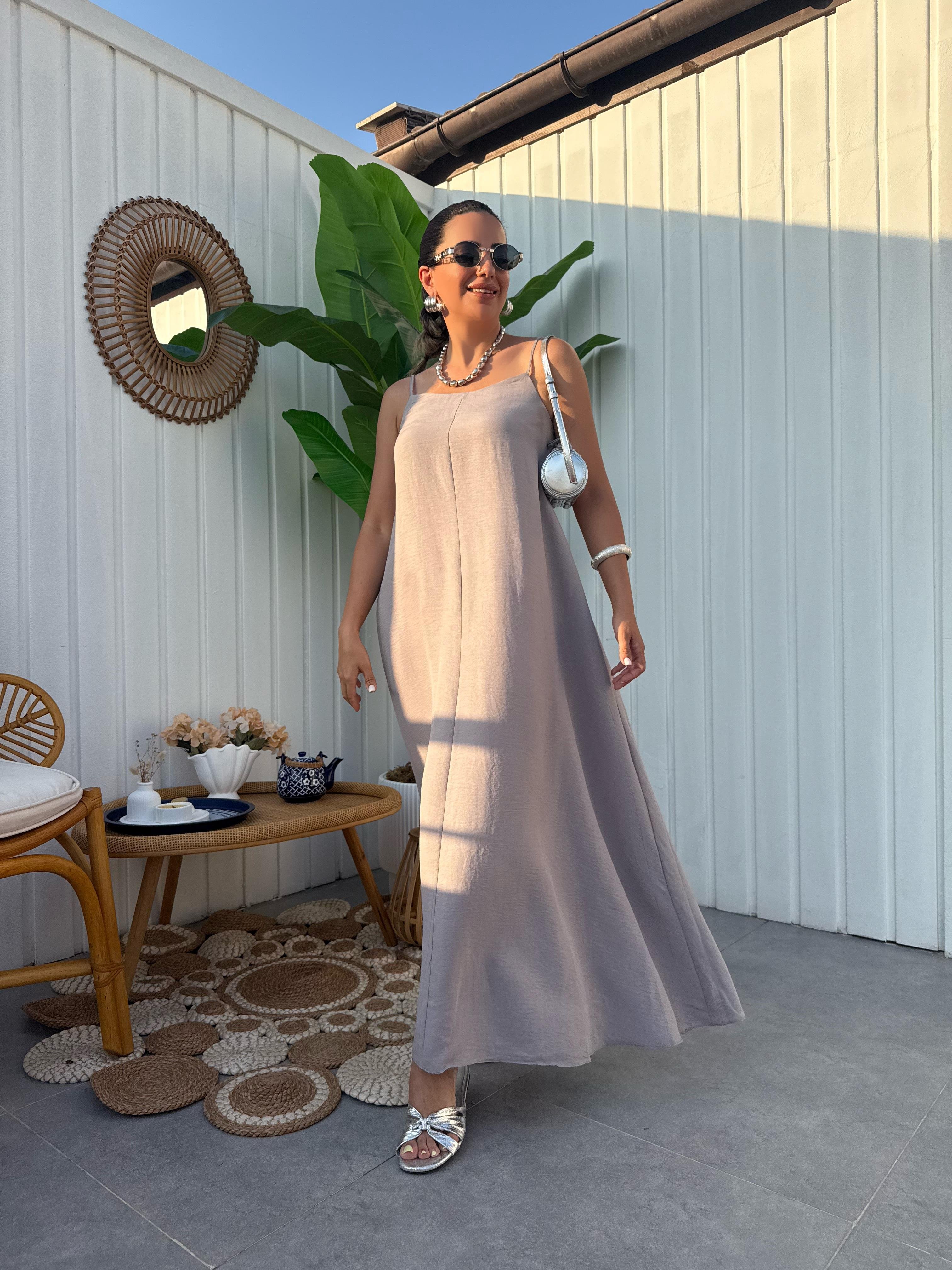 10320 Askılı Basic Elbise