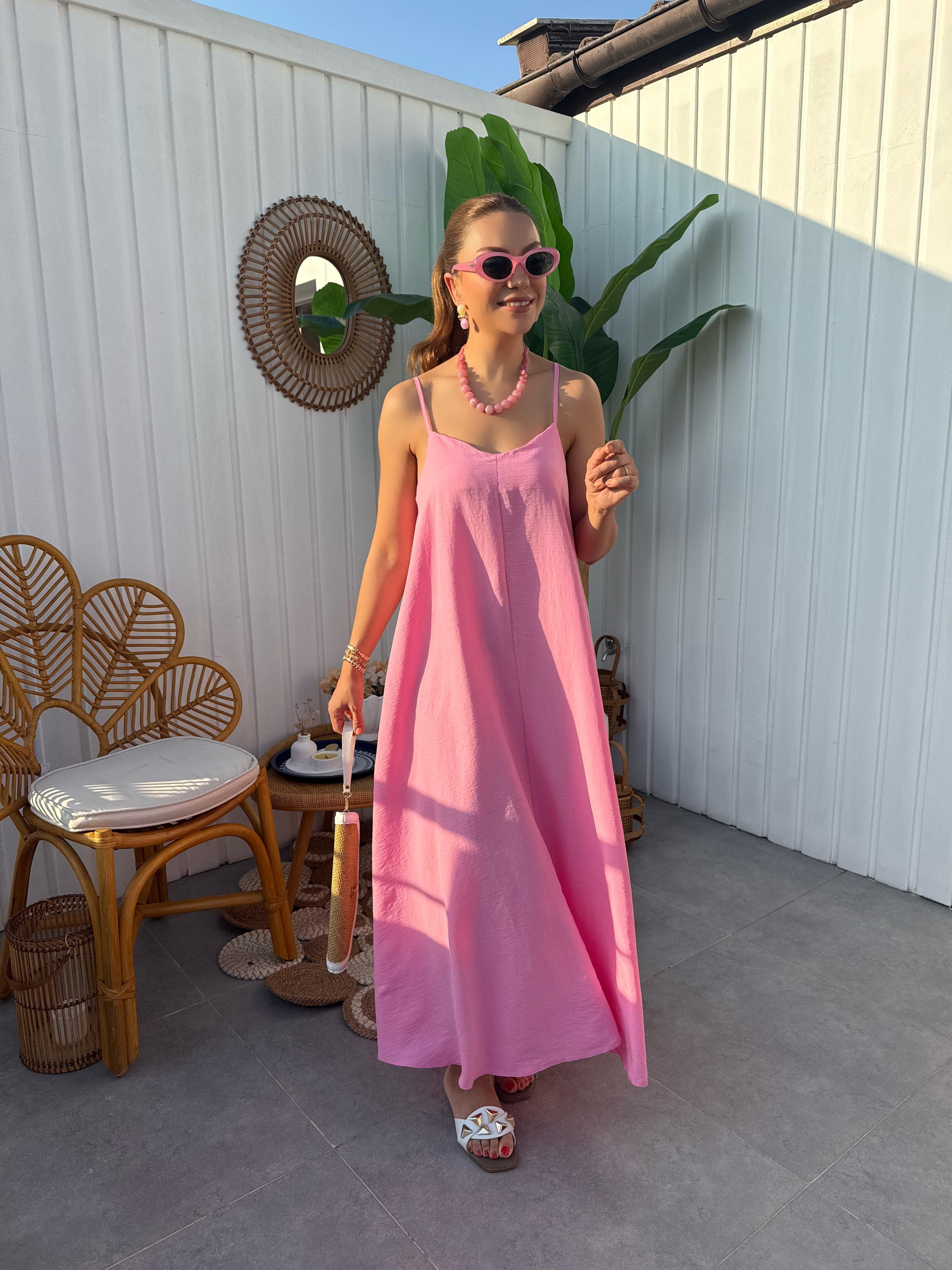 10320 Askılı Basic Elbise