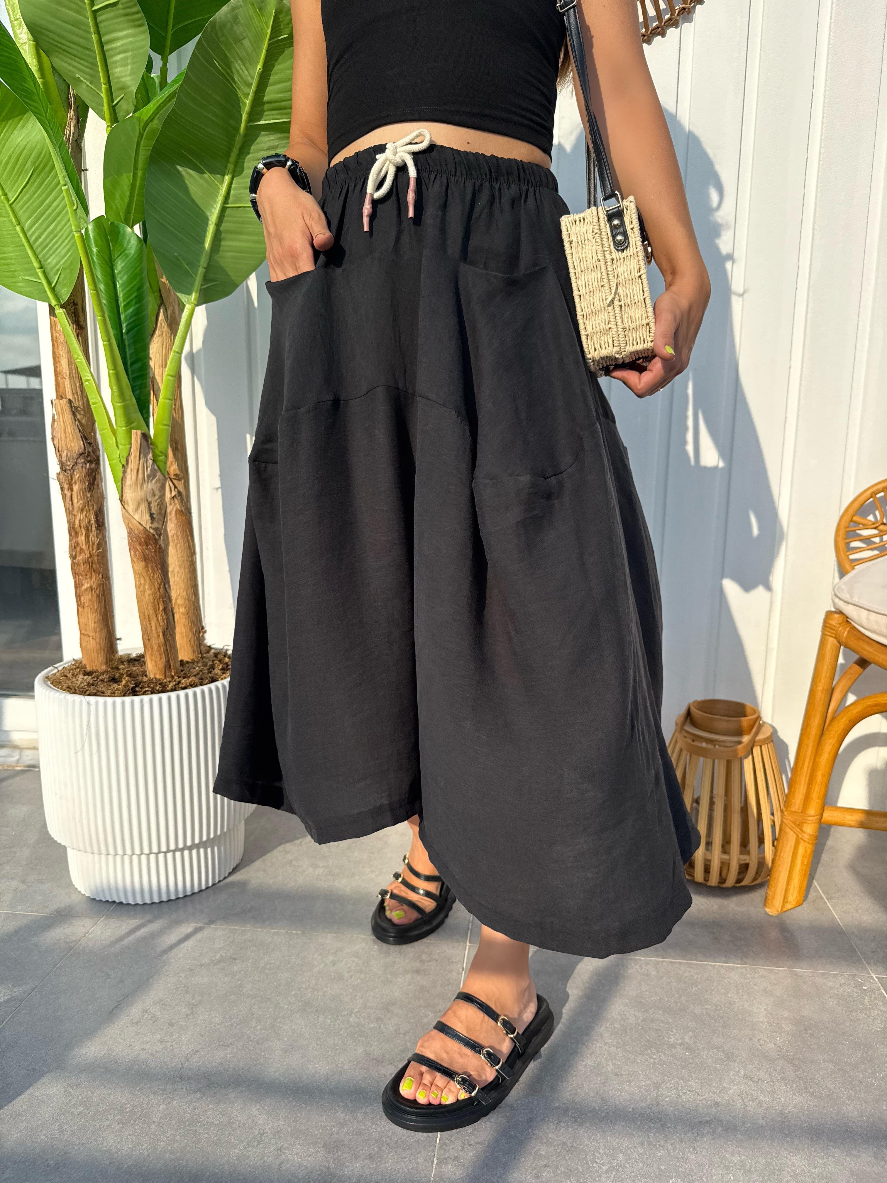 10394 Beli Lastikli Pantolon