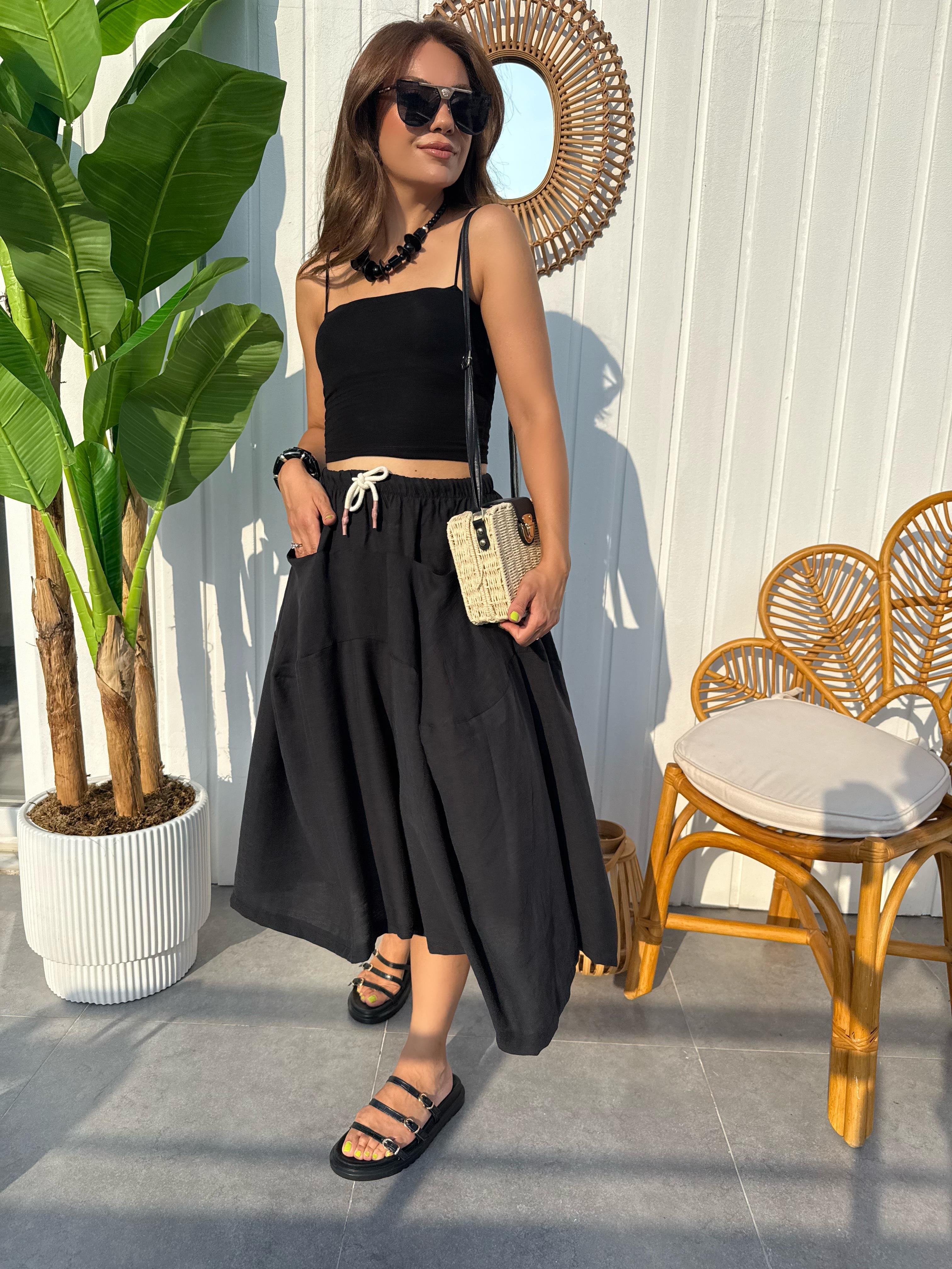 10394 Beli Lastikli Pantolon