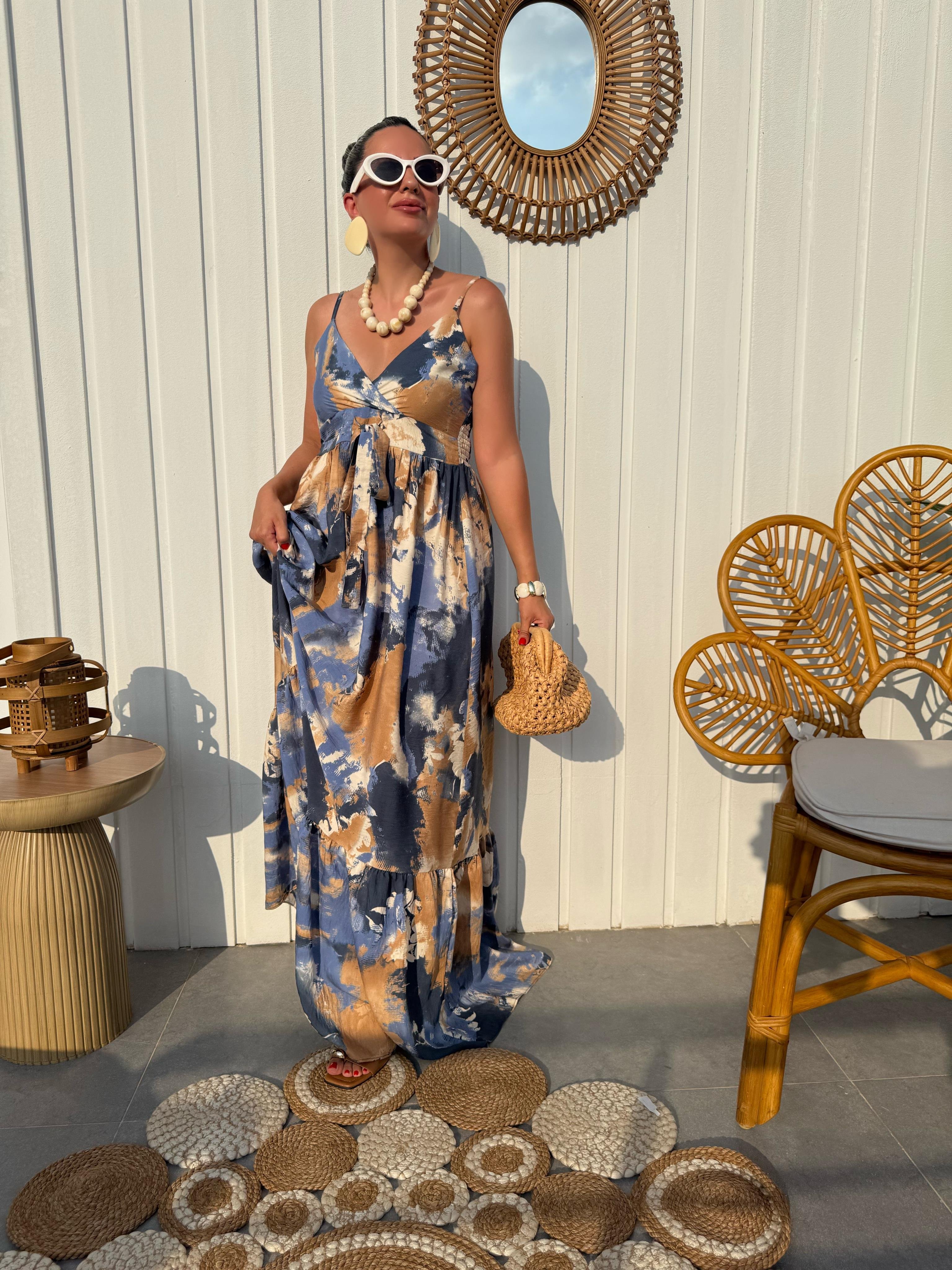 10440 İp Askılı Kruvaze Elbise