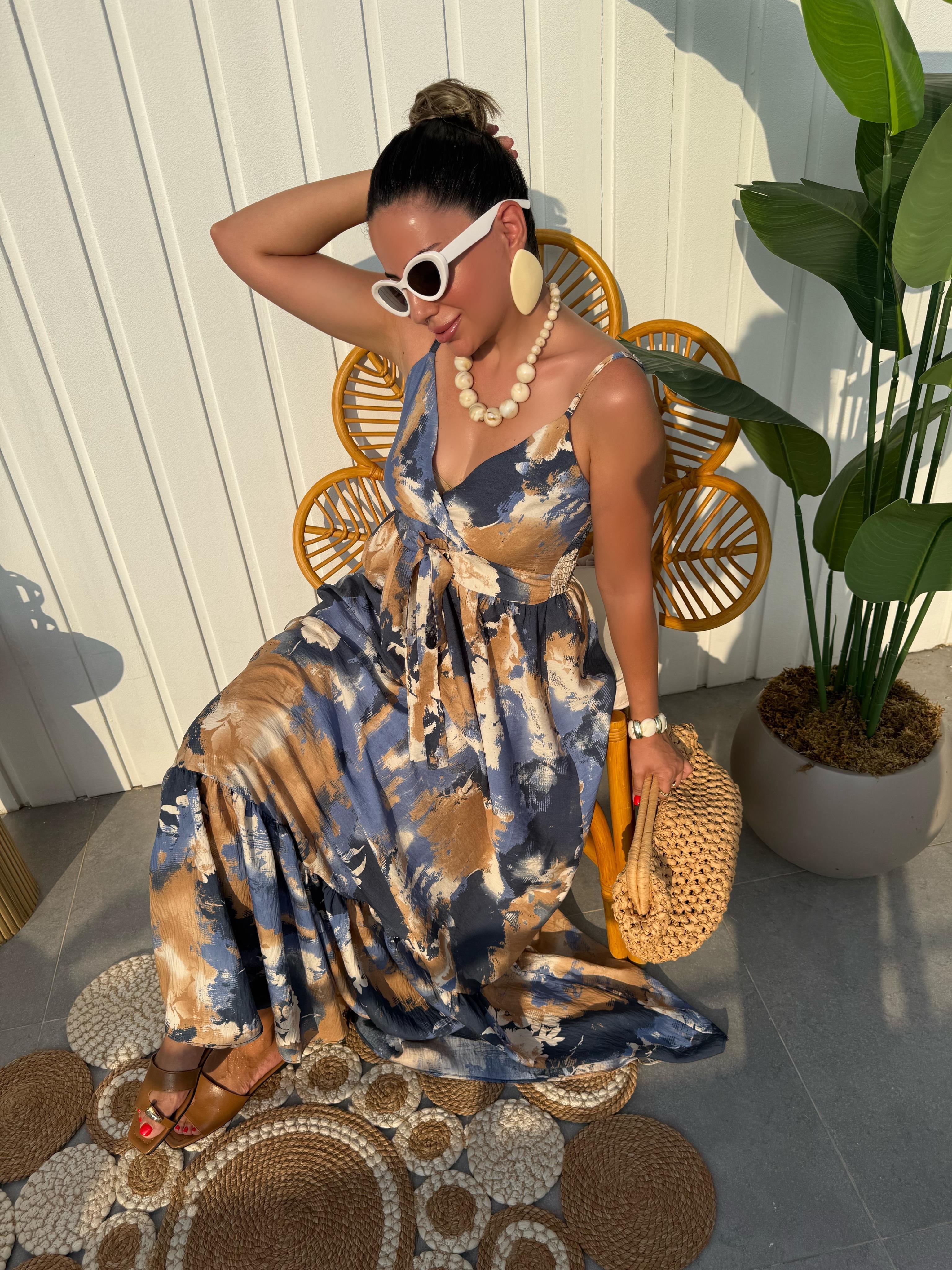 10440 İp Askılı Kruvaze Elbise