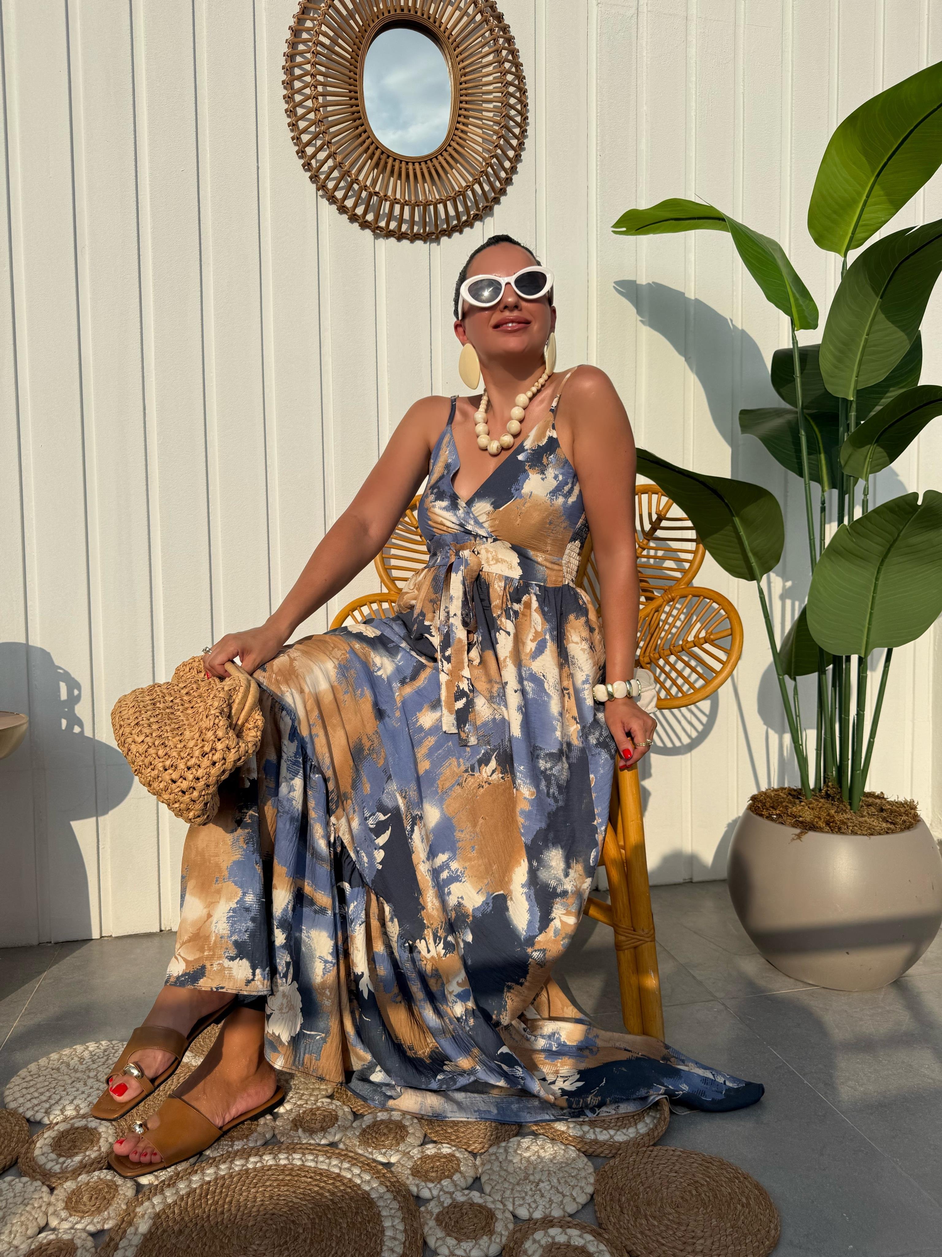 10440 İp Askılı Kruvaze Elbise