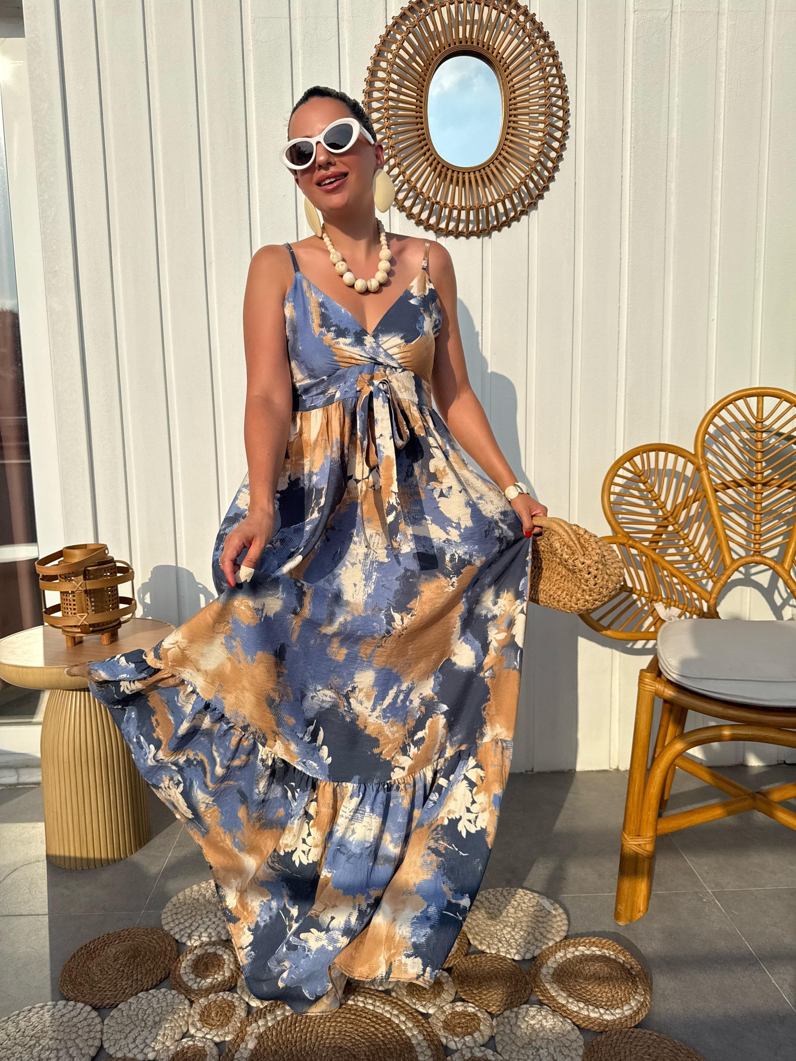 10440 İp Askılı Kruvaze Elbise