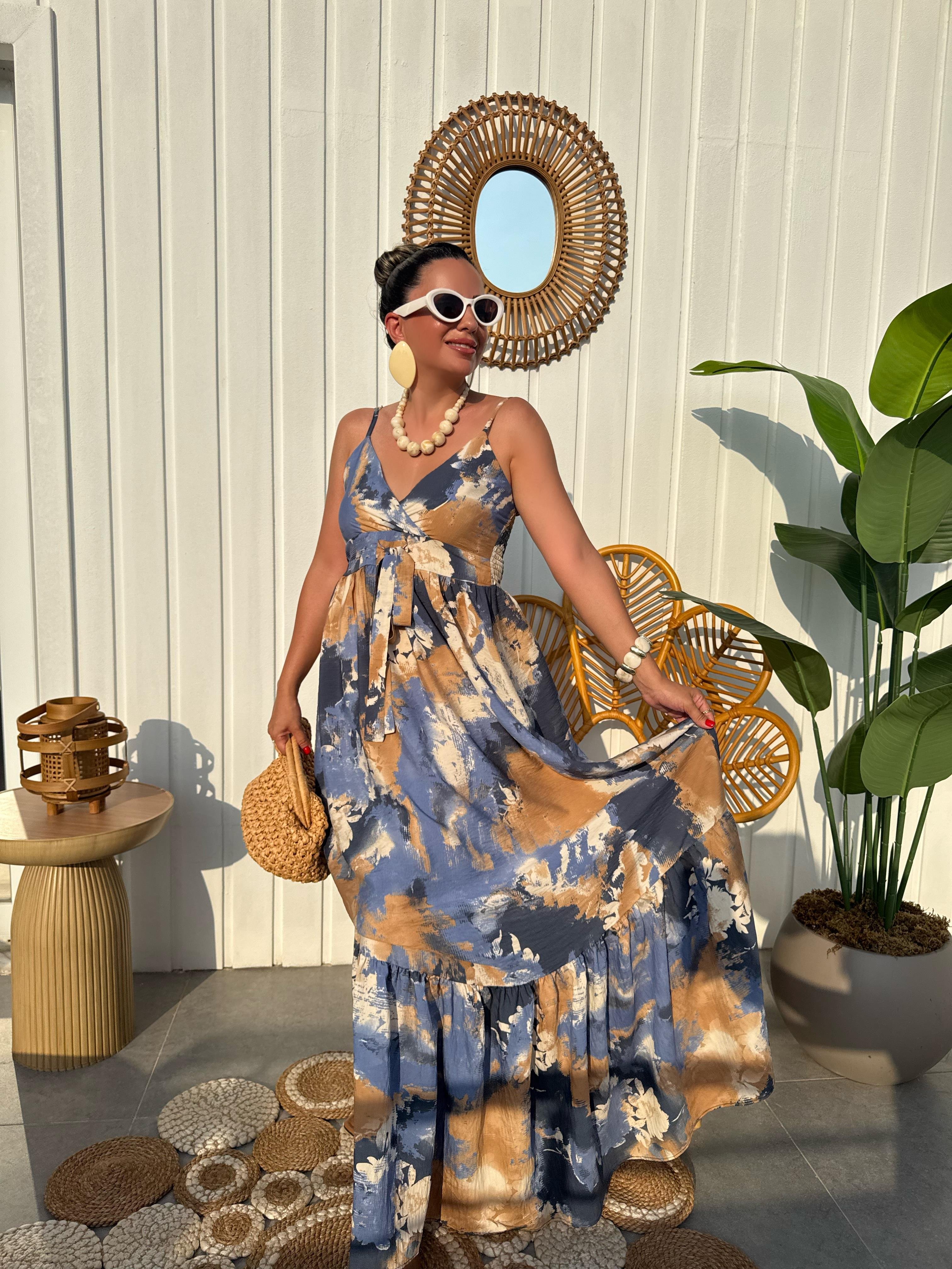 10440 İp Askılı Kruvaze Elbise