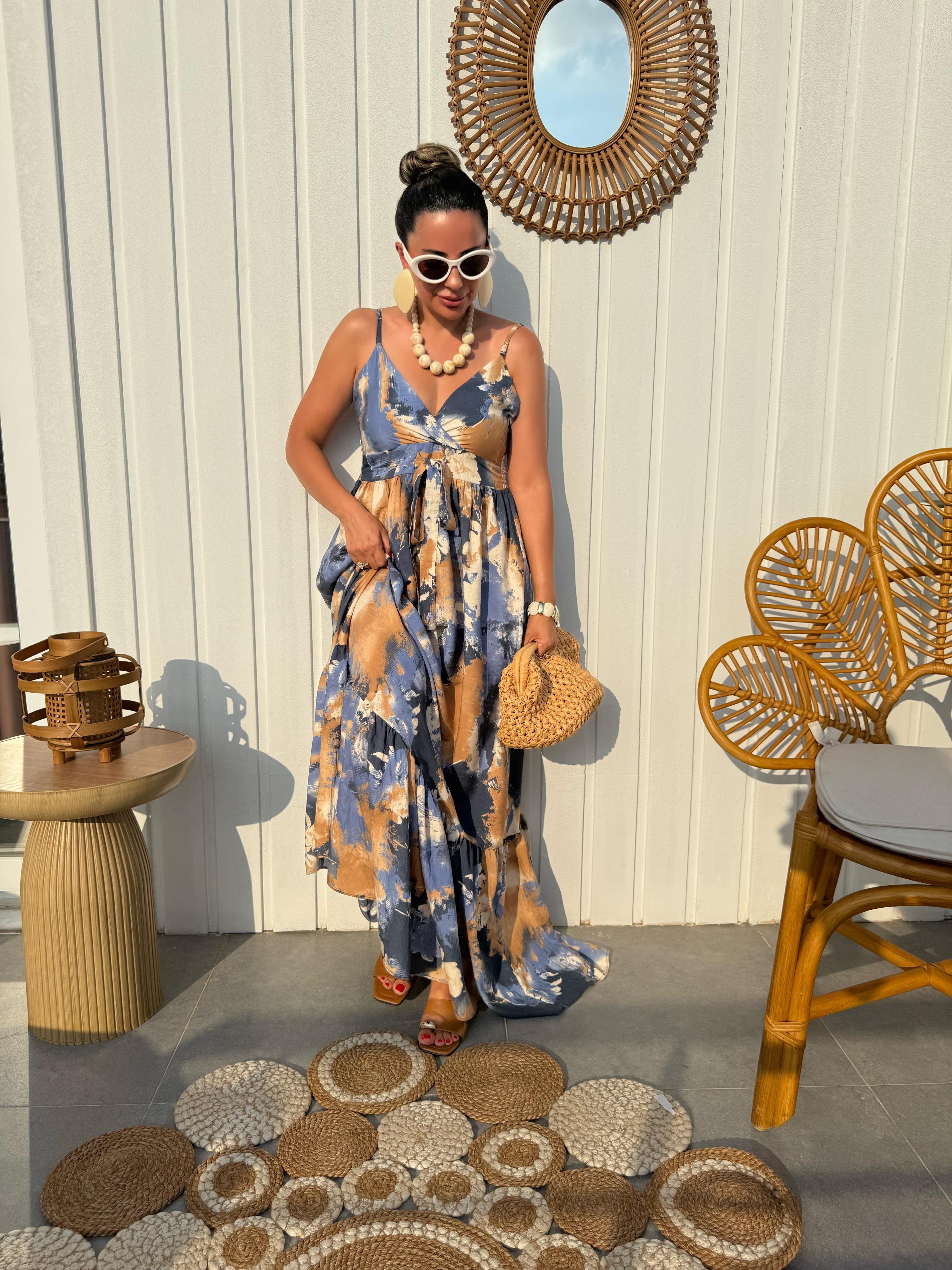 10440 İp Askılı Kruvaze Elbise