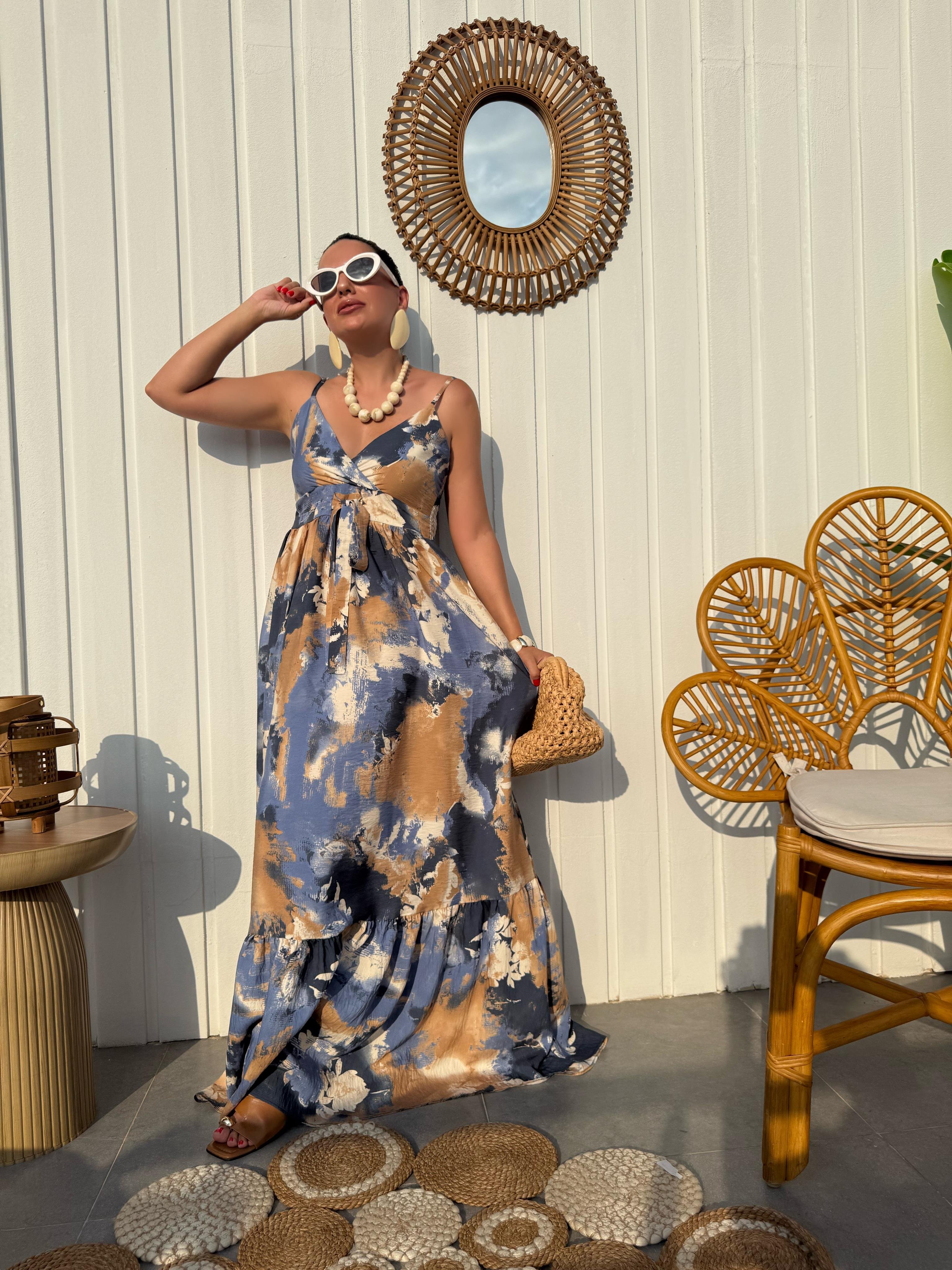 10440 İp Askılı Kruvaze Elbise