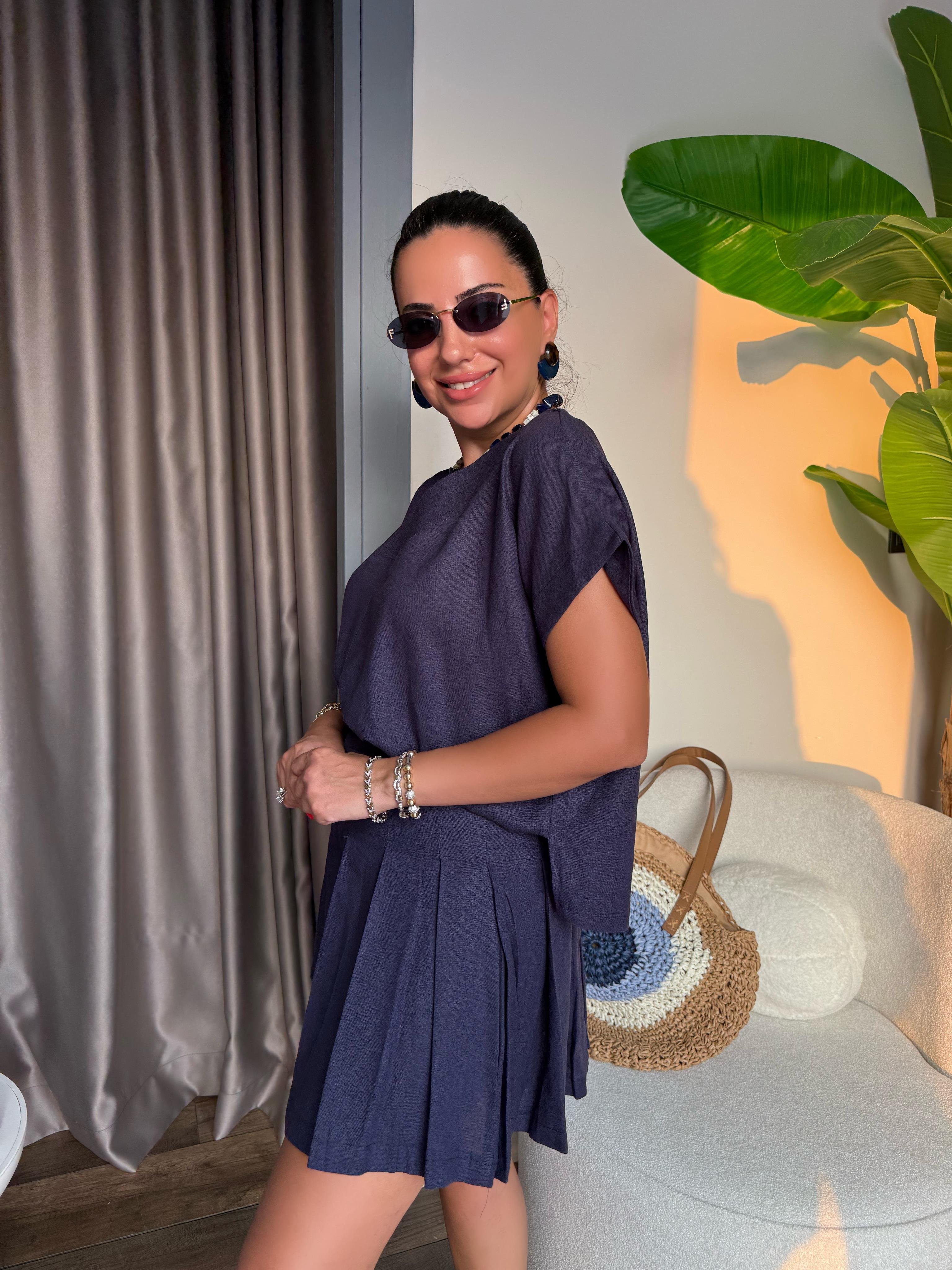 10453 Bluz Şort Etek Takım