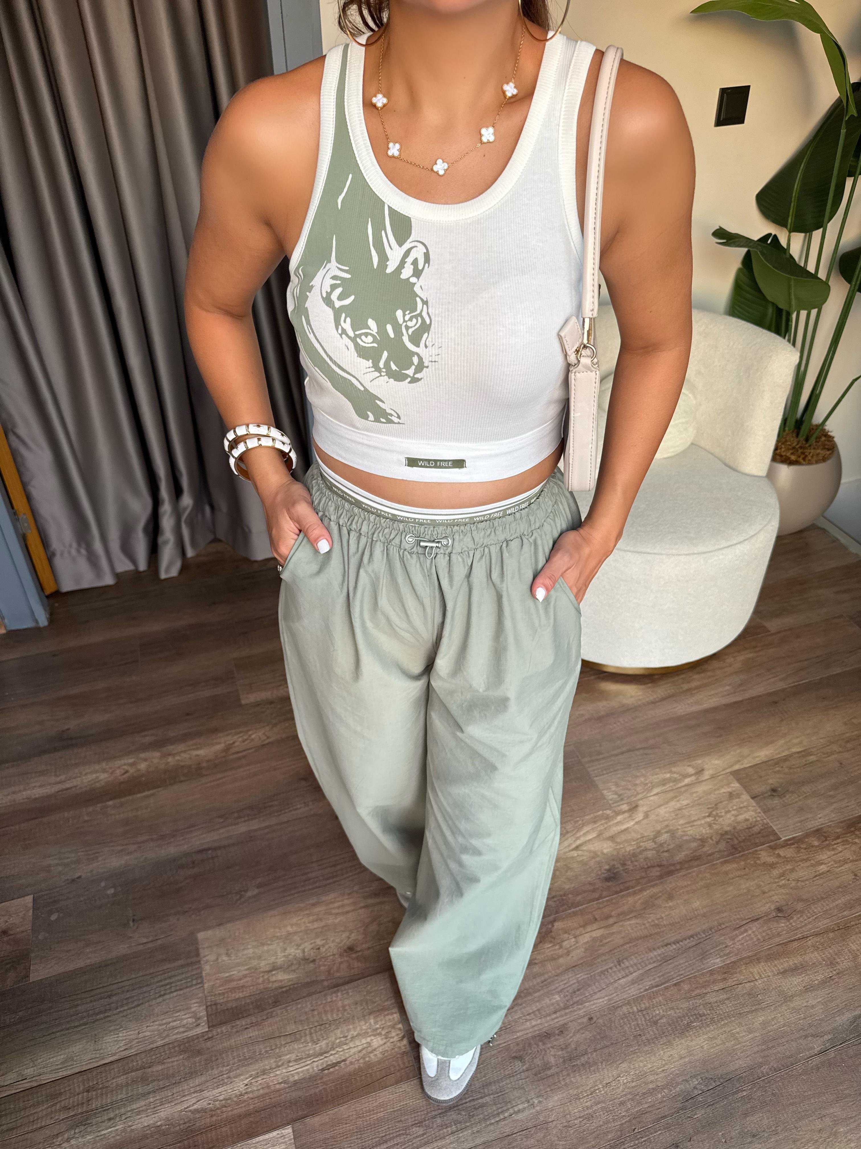 10492 Beli Lastikli Bluz Pantolon Takım