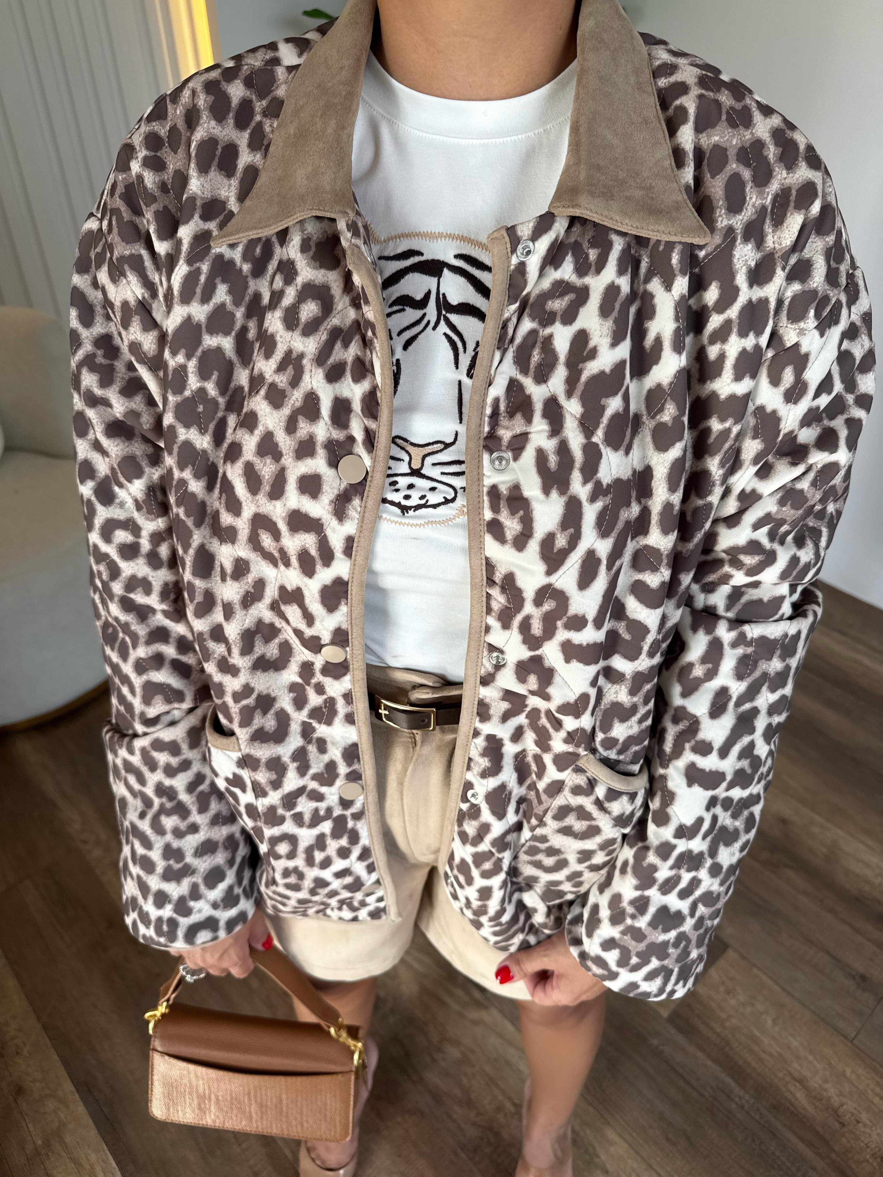 10543 Leopar Düğme Detaylı Ceket