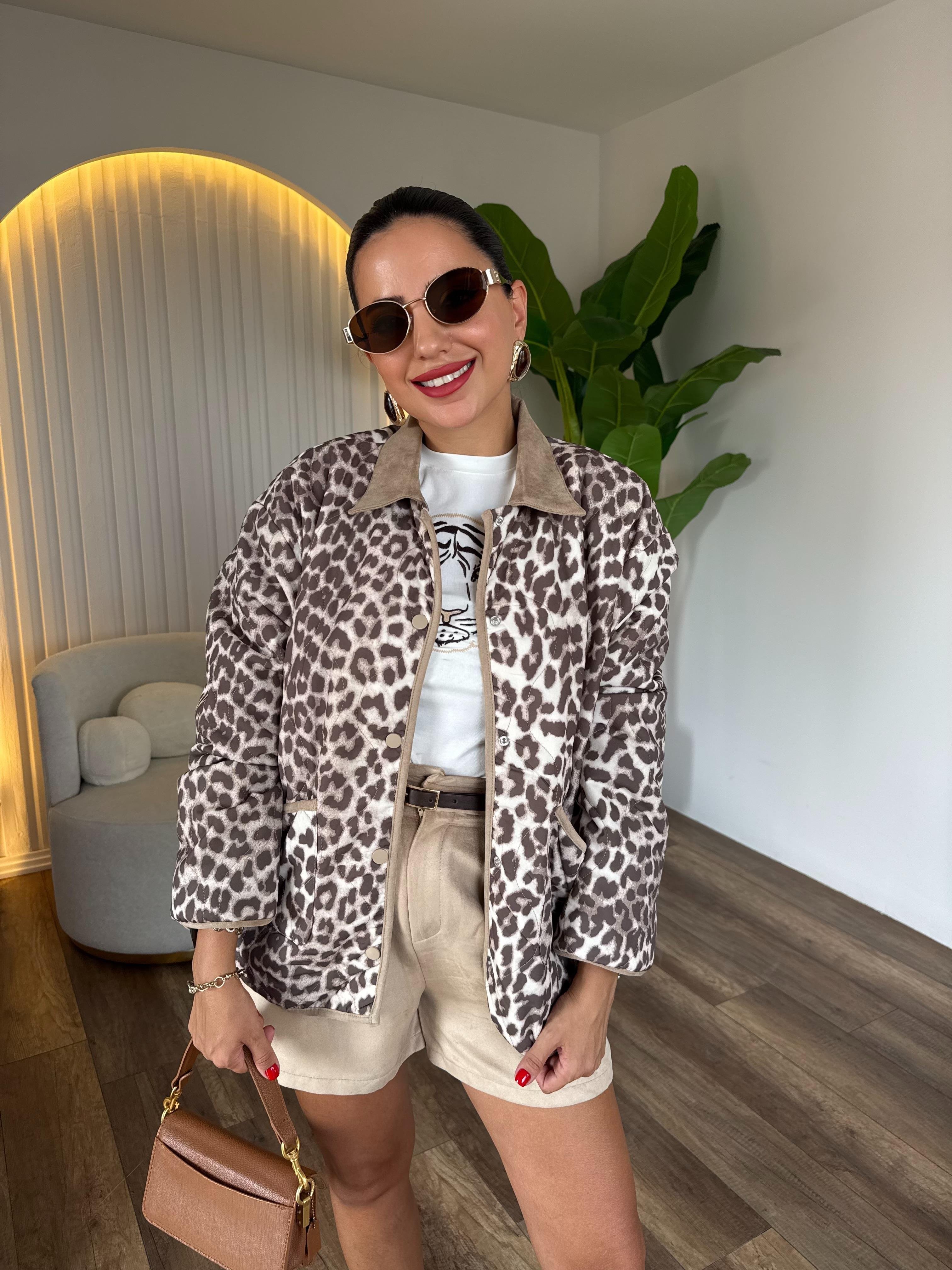 10543 Leopar Düğme Detaylı Ceket