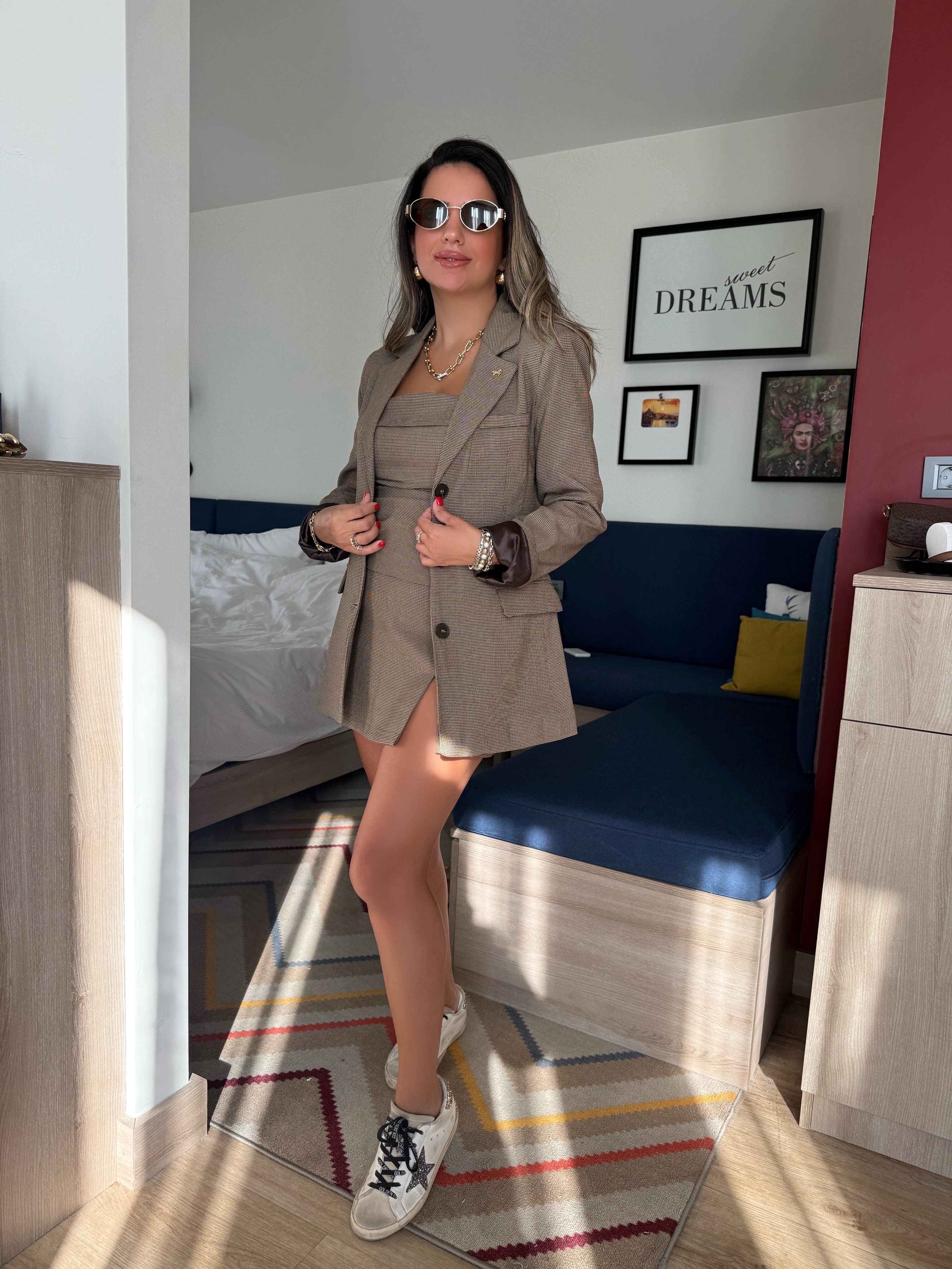 10592 Premium Pötikare Desen Blazer Ceket