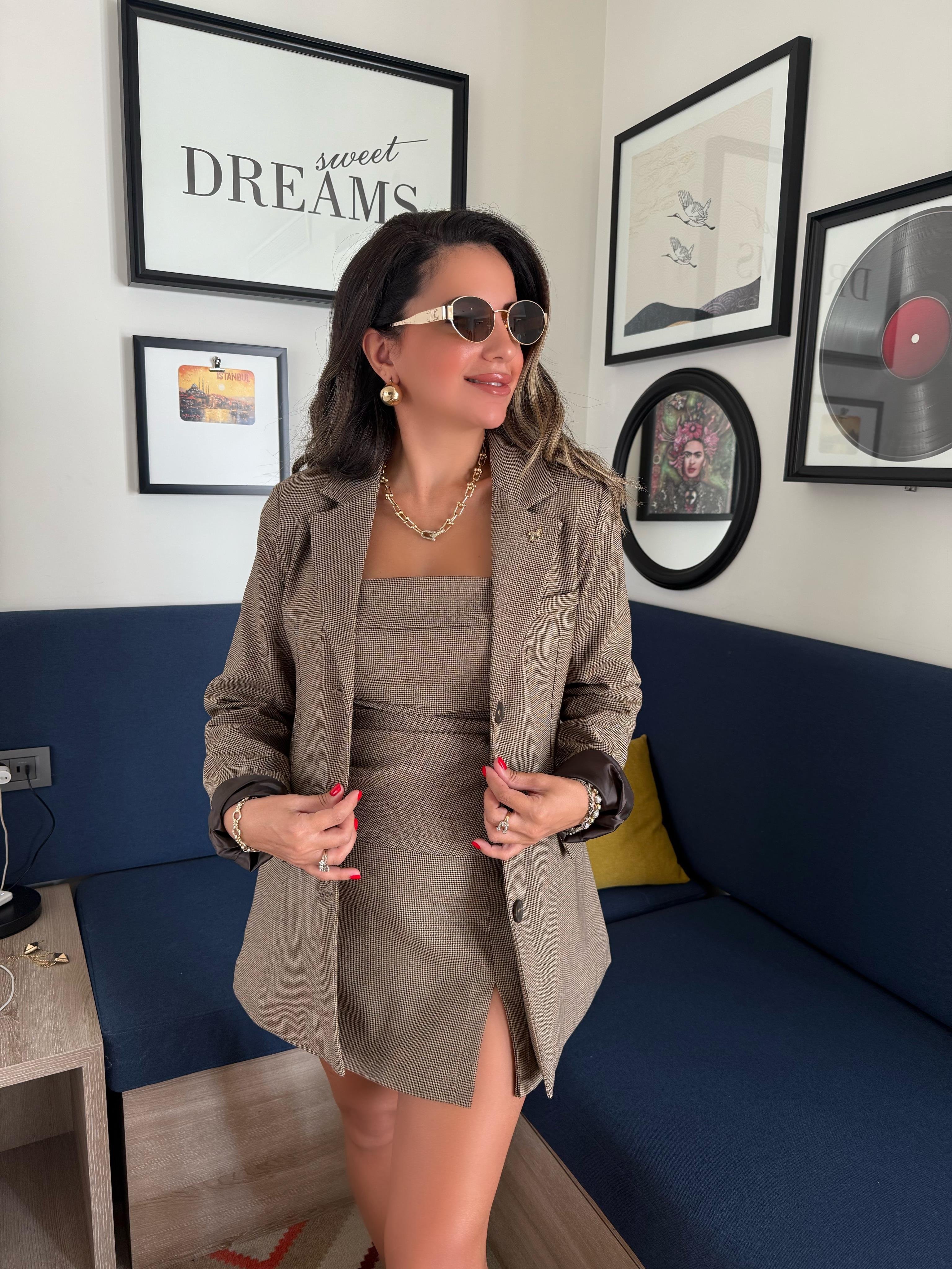 10592 Premium Pötikare Desen Blazer Ceket