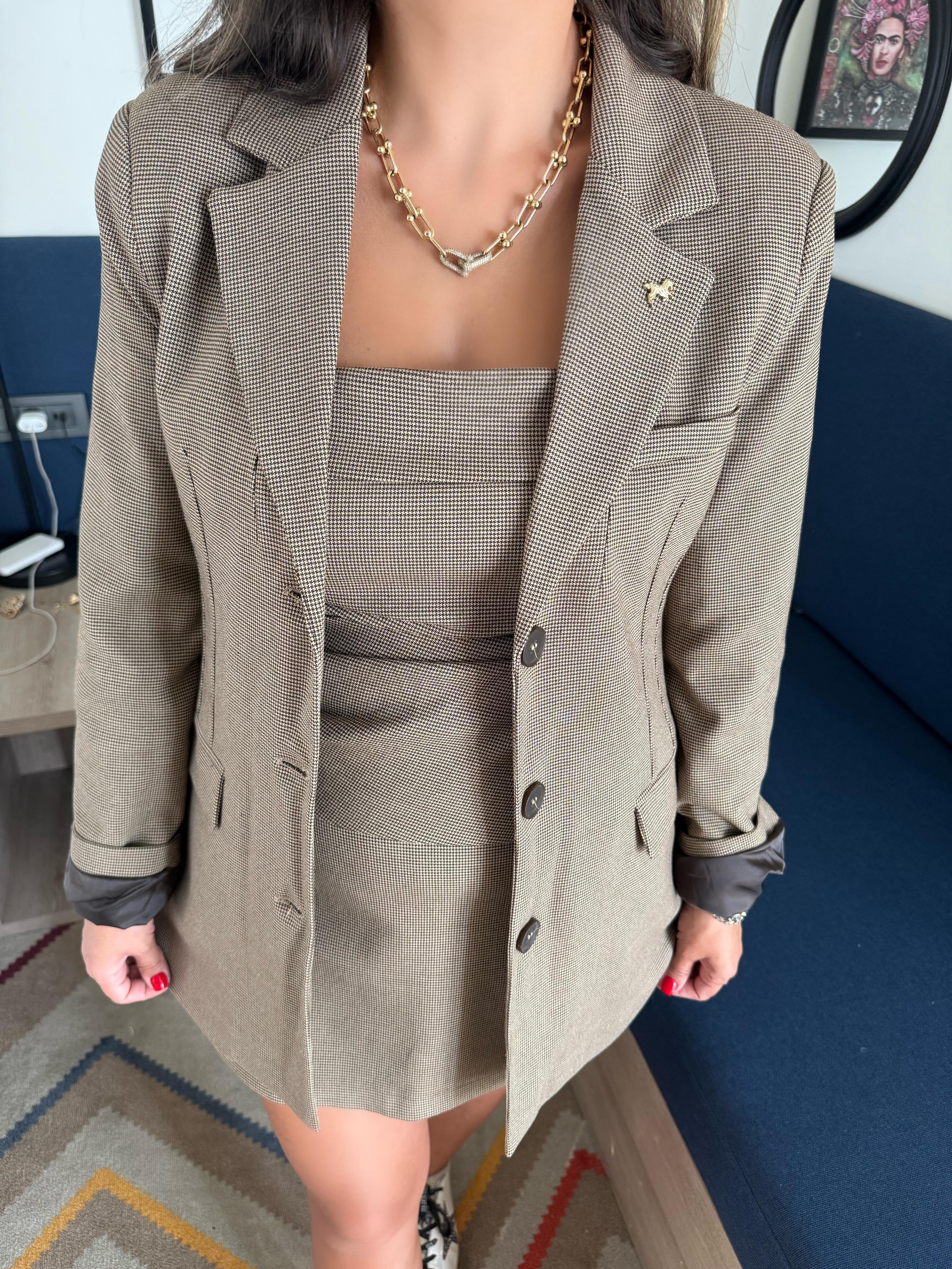 10592 Premium Pötikare Desen Blazer Ceket