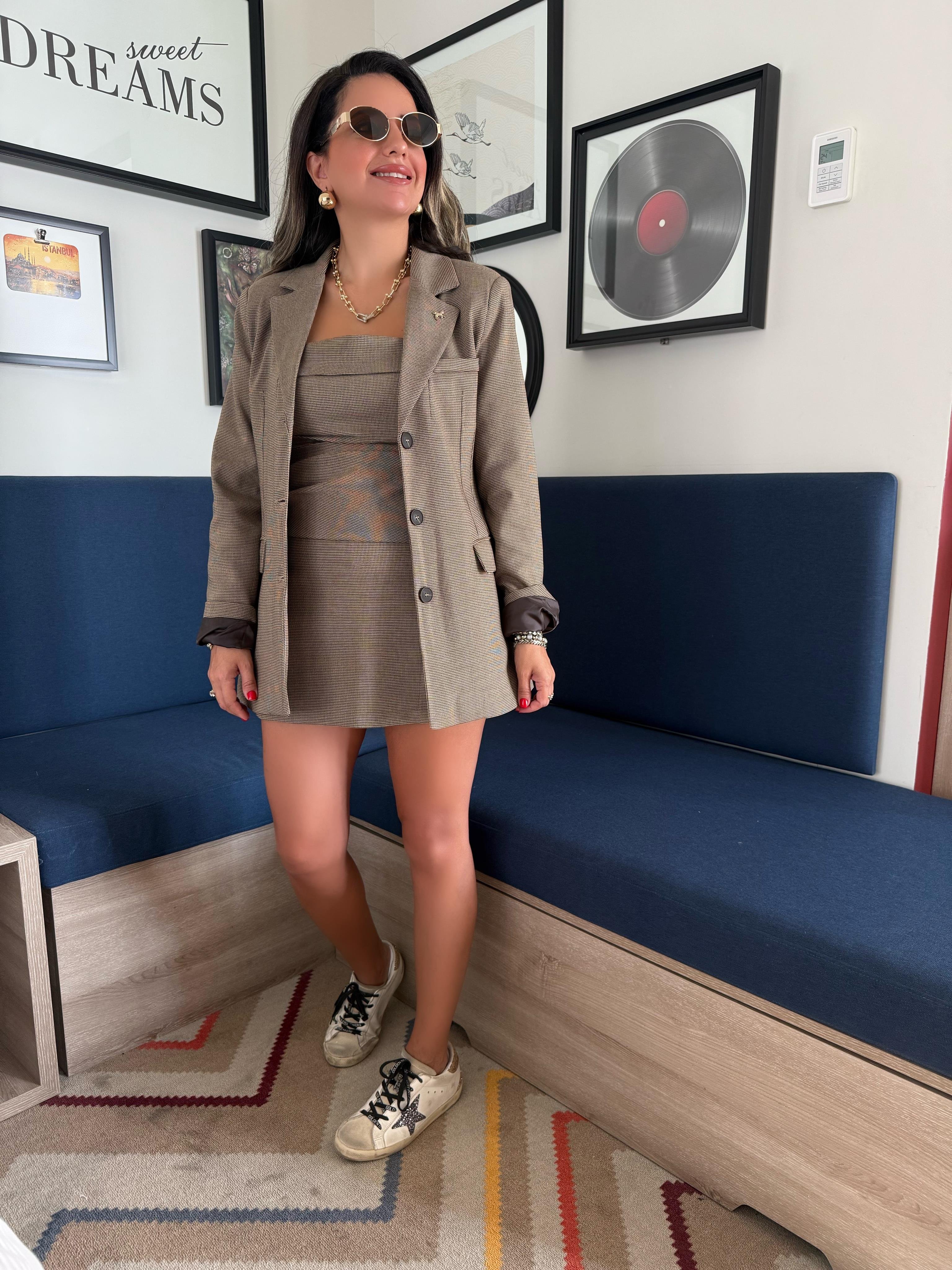 10592 Premium Pötikare Desen Blazer Ceket