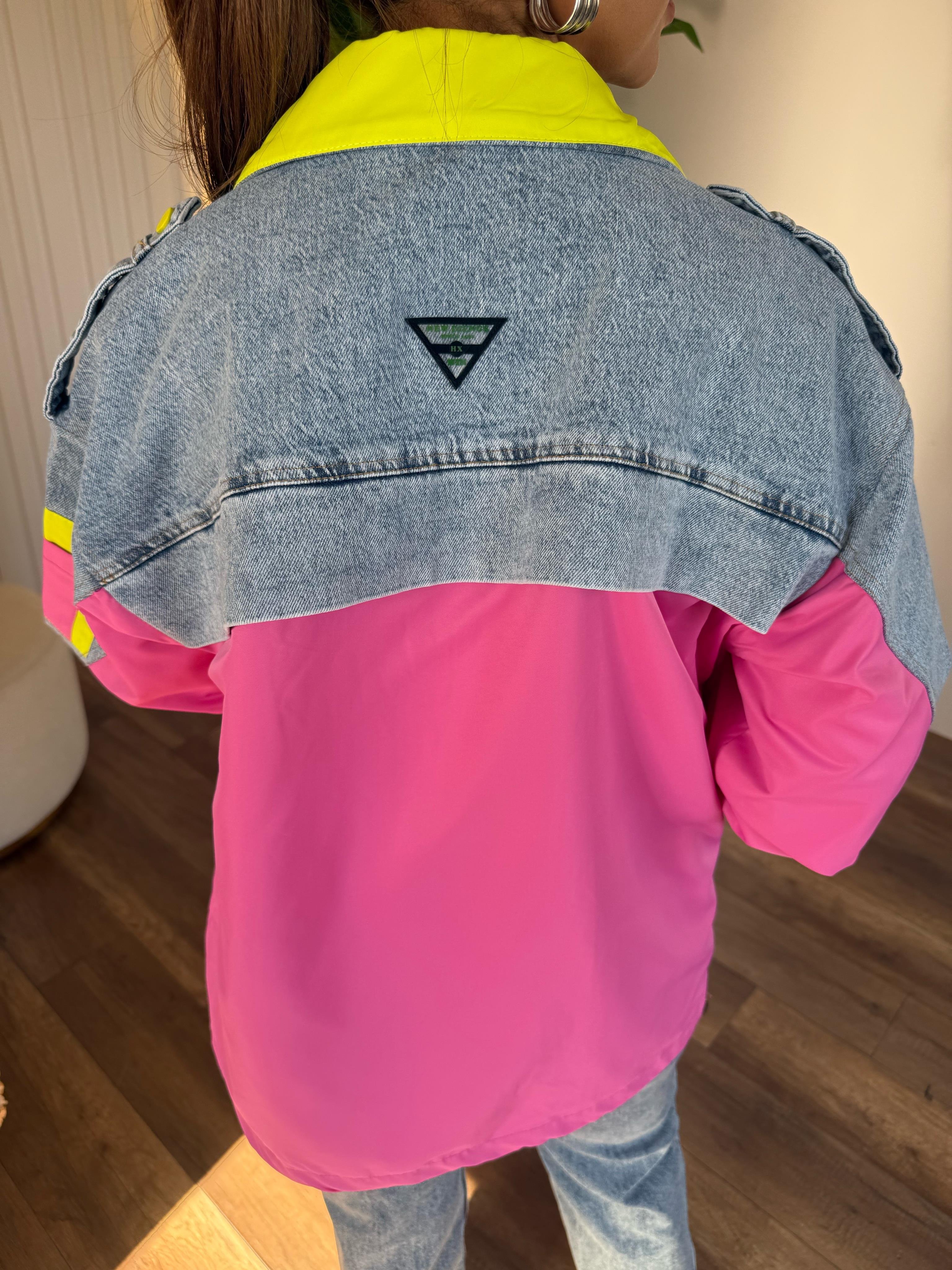 10626 Tw Tasarım Neon Detaylı Fermuarlı Ceket