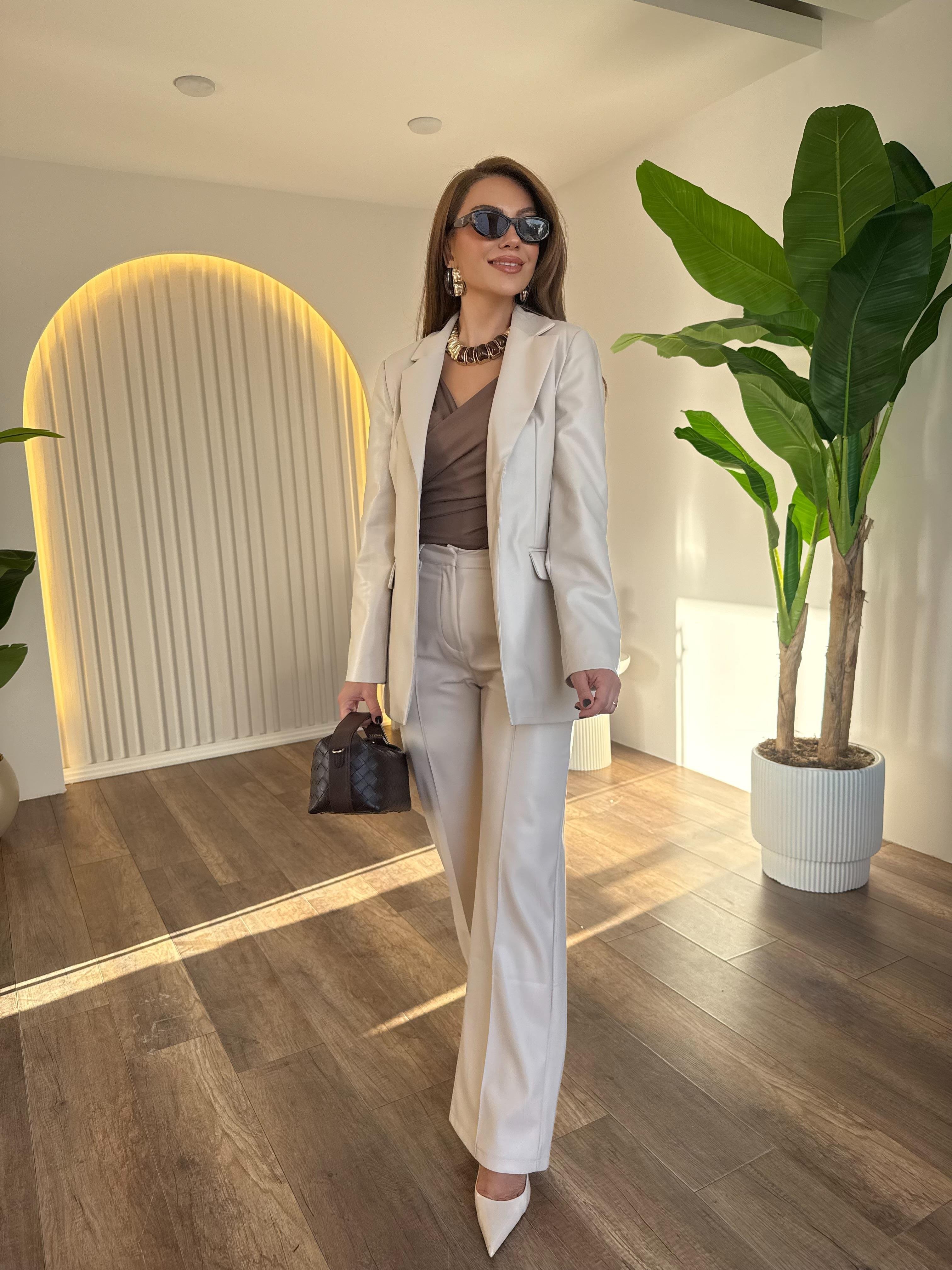 10755 Deri Blazer Ceket