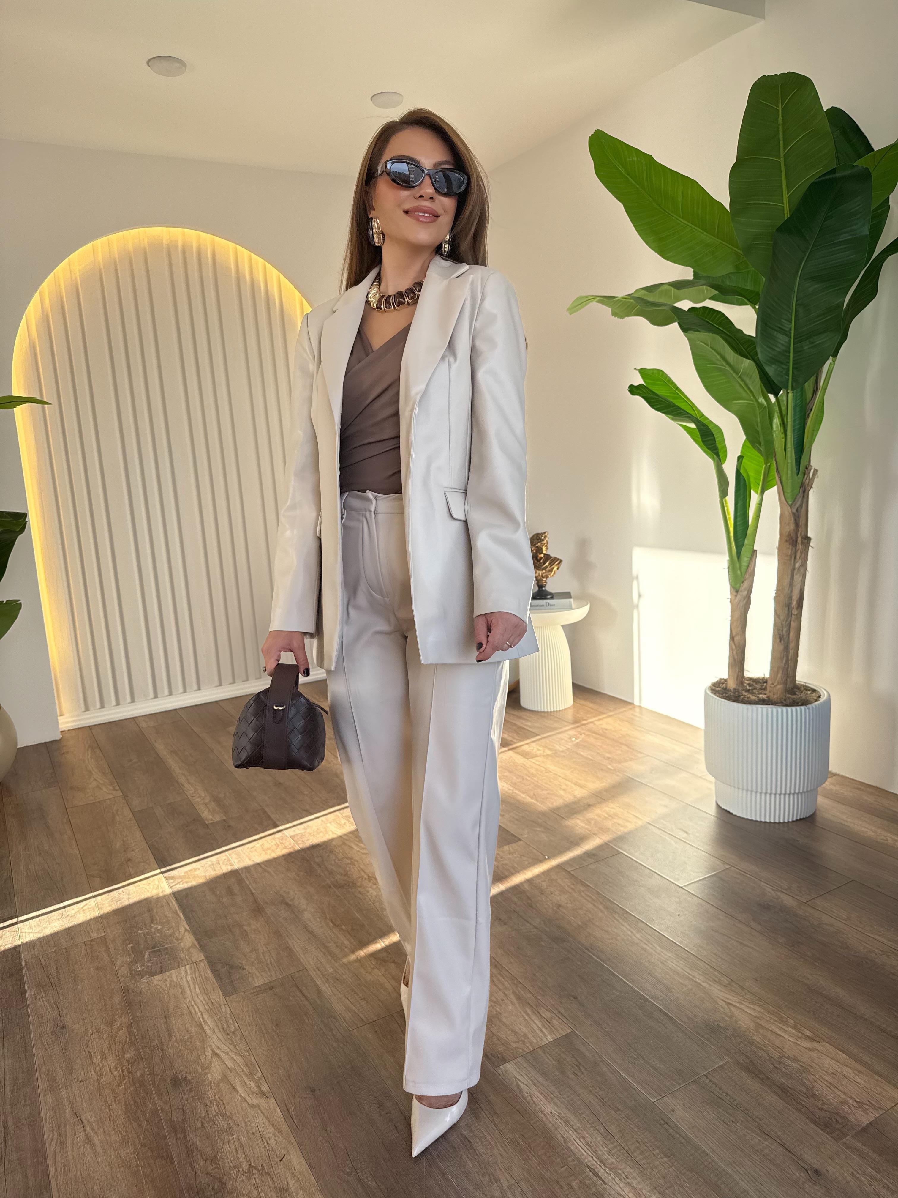 10755 Deri Blazer Ceket
