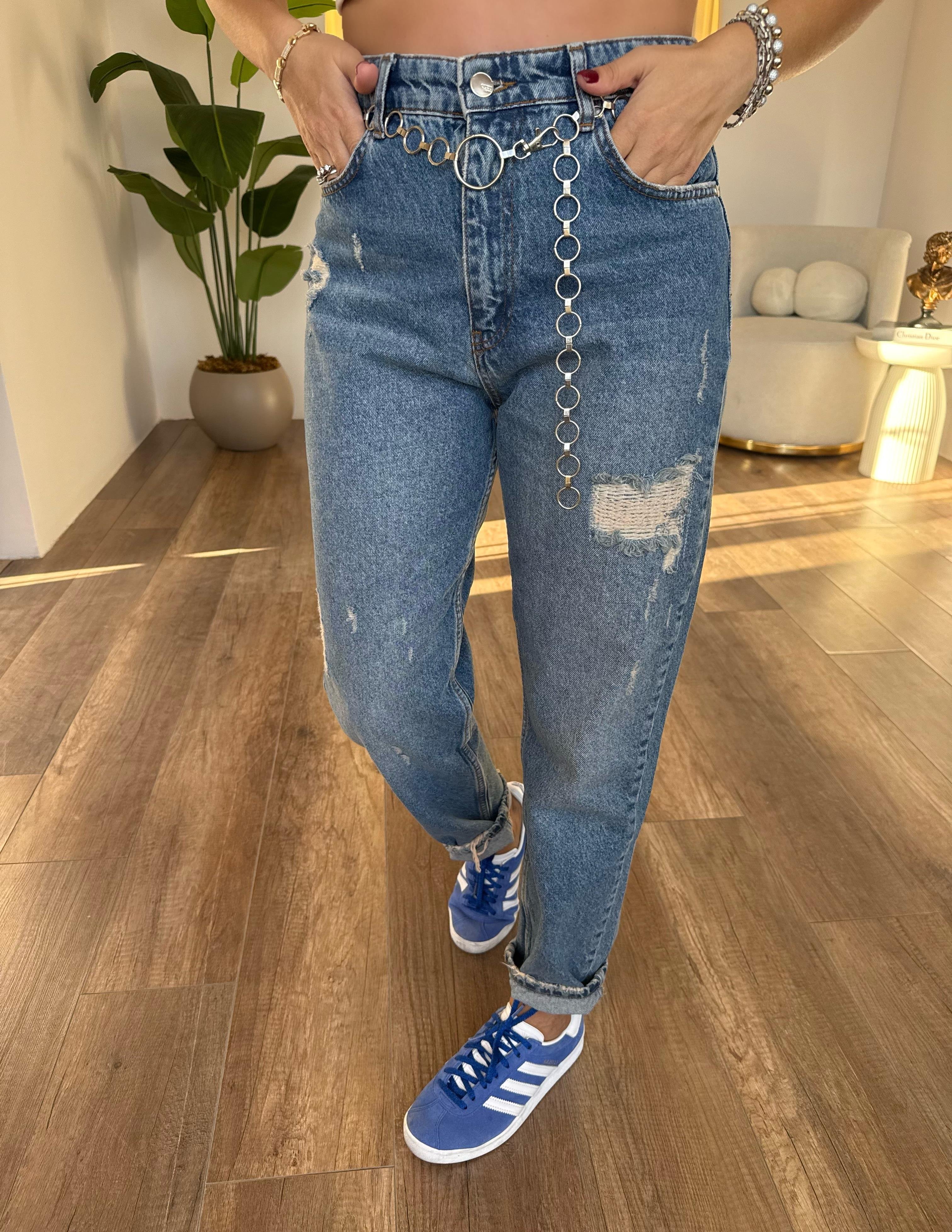 10765 Lazer Kesim Detaylı Jean