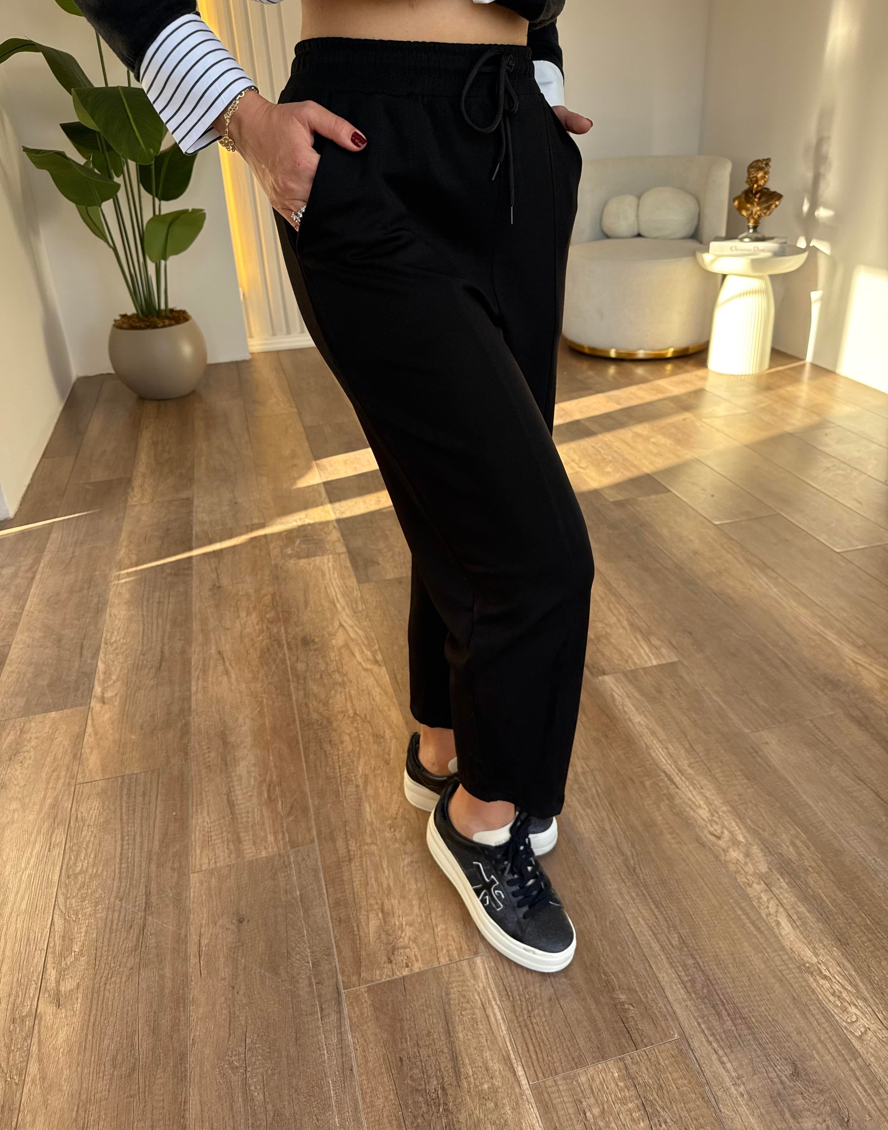 10767 Beli Lastikli Modal Pantolon