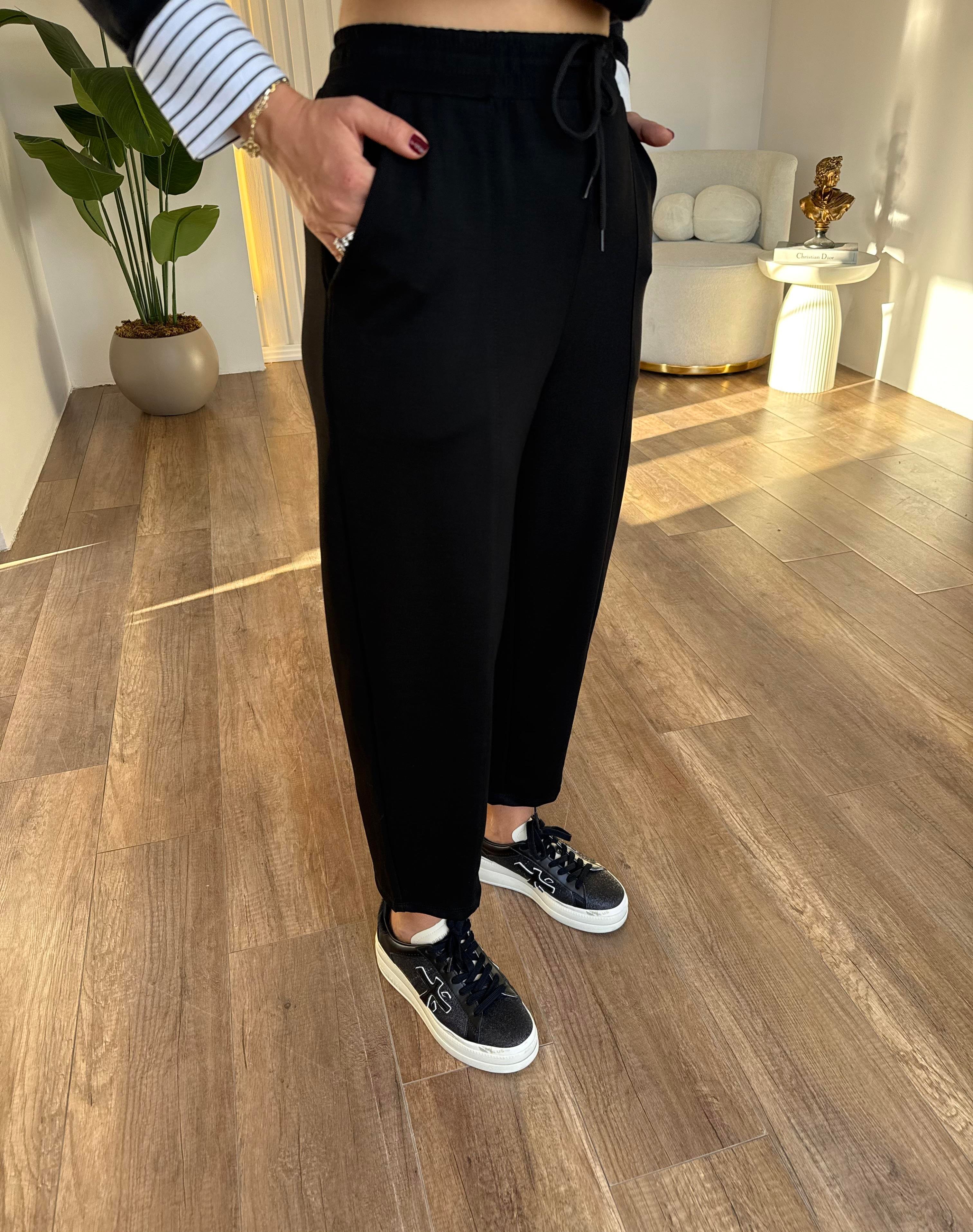10767 Beli Lastikli Modal Pantolon