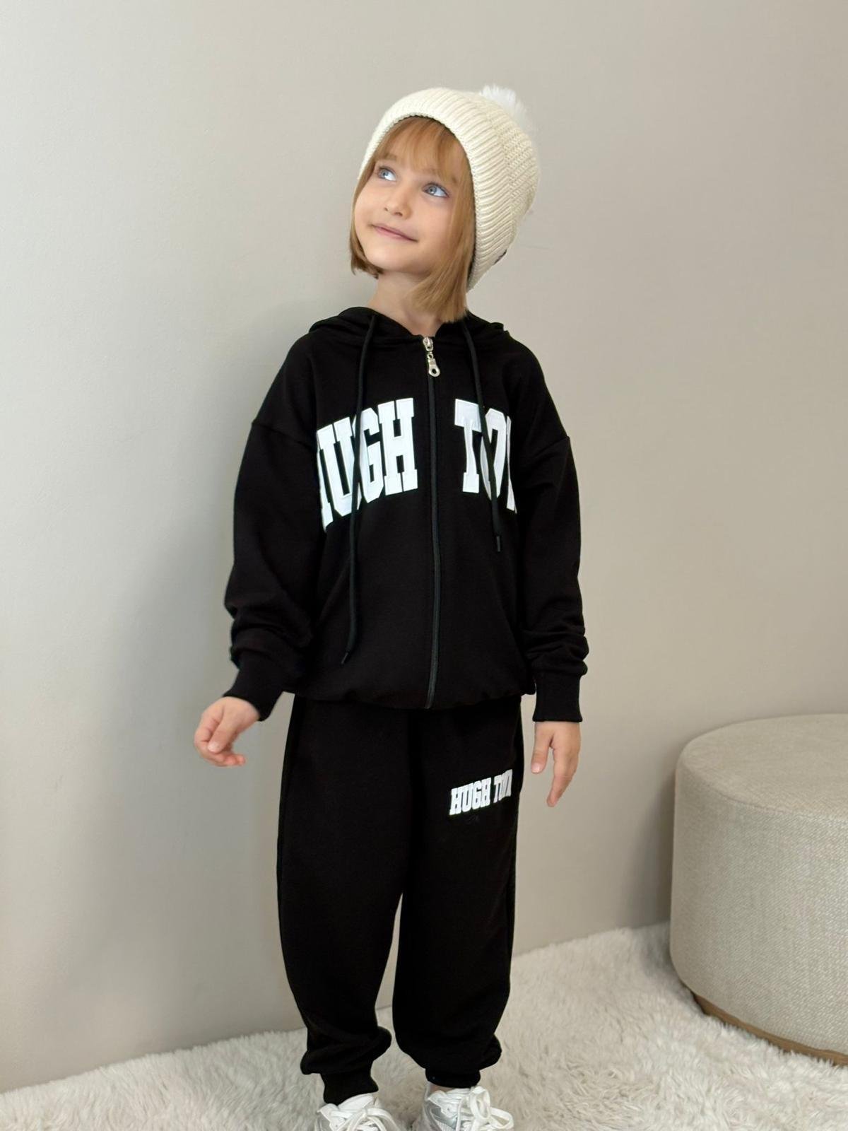 10805 Kids Kapşonlu Baskılı Takım 5-6/13-14 Yaş