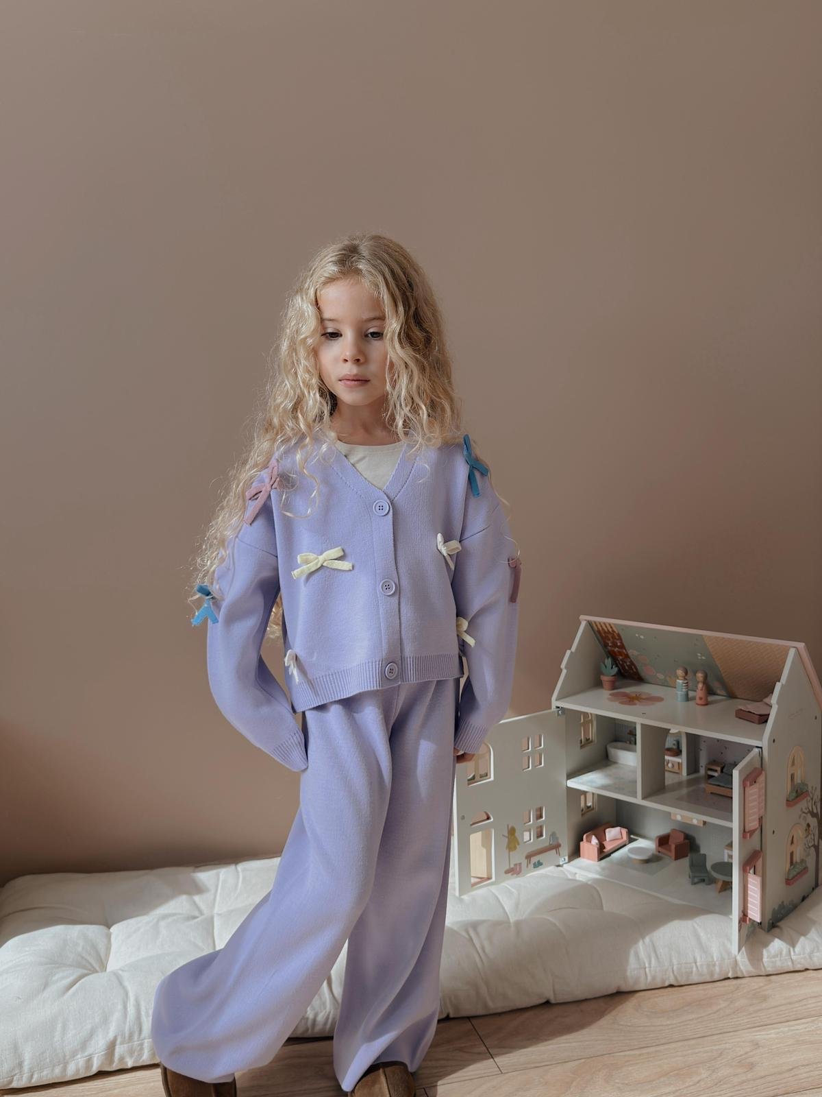 10810 Kids Fiyonklu Hırka Takım 3-4/9-10 Yaş