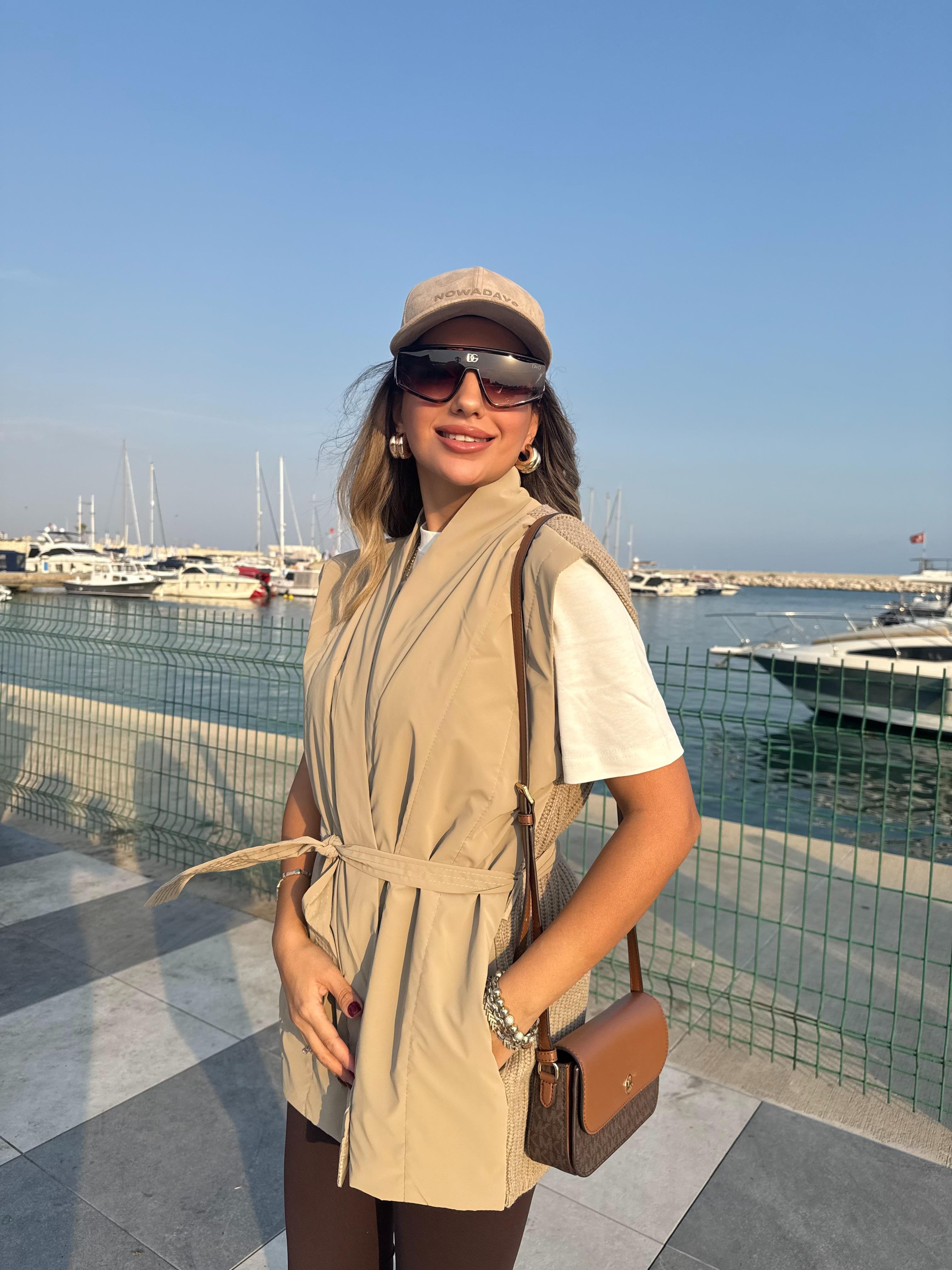 10828 Arkası Triko Detay Premium Yelek