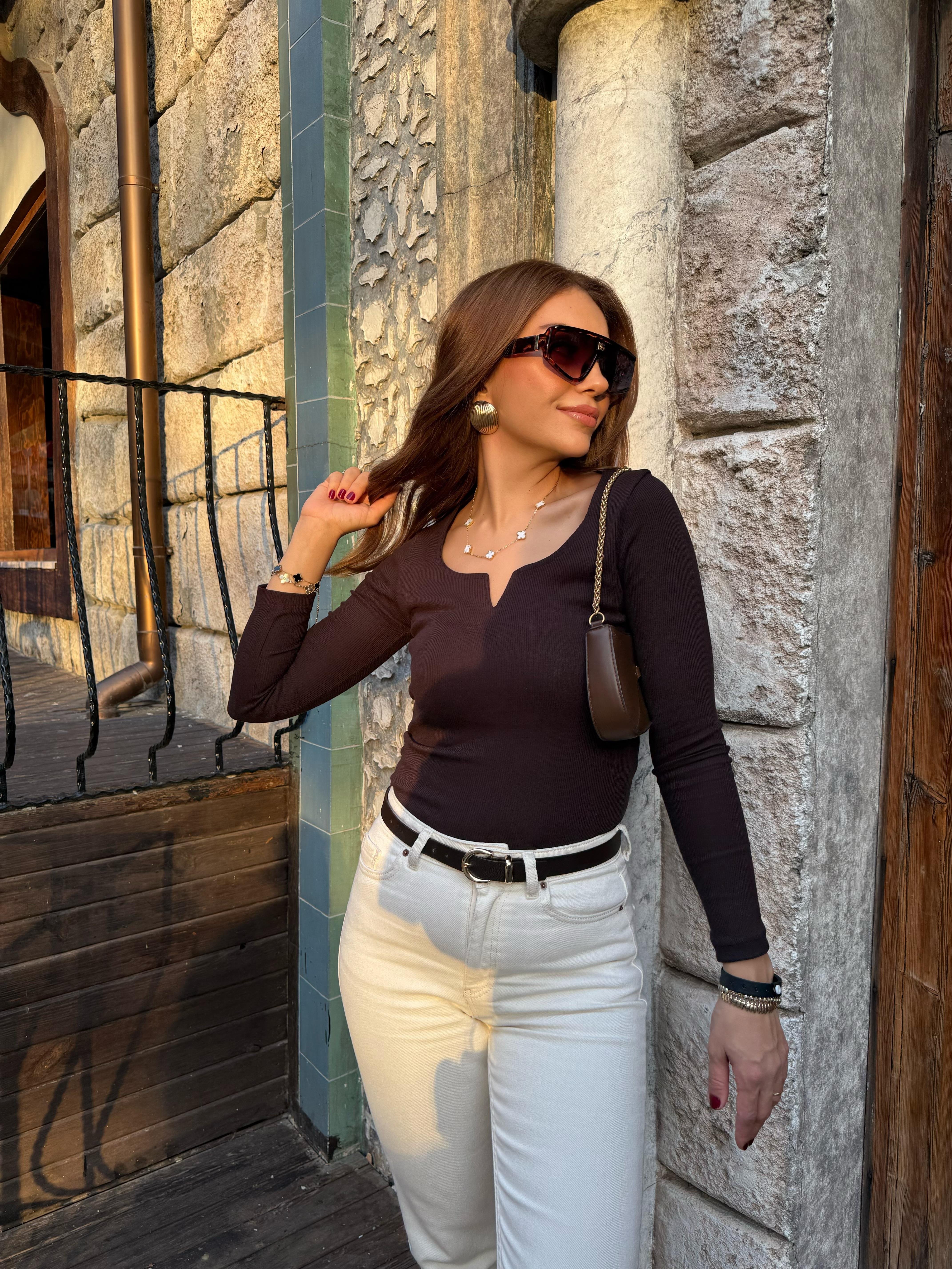 10844 V Demirli Uzun Kol Bluz