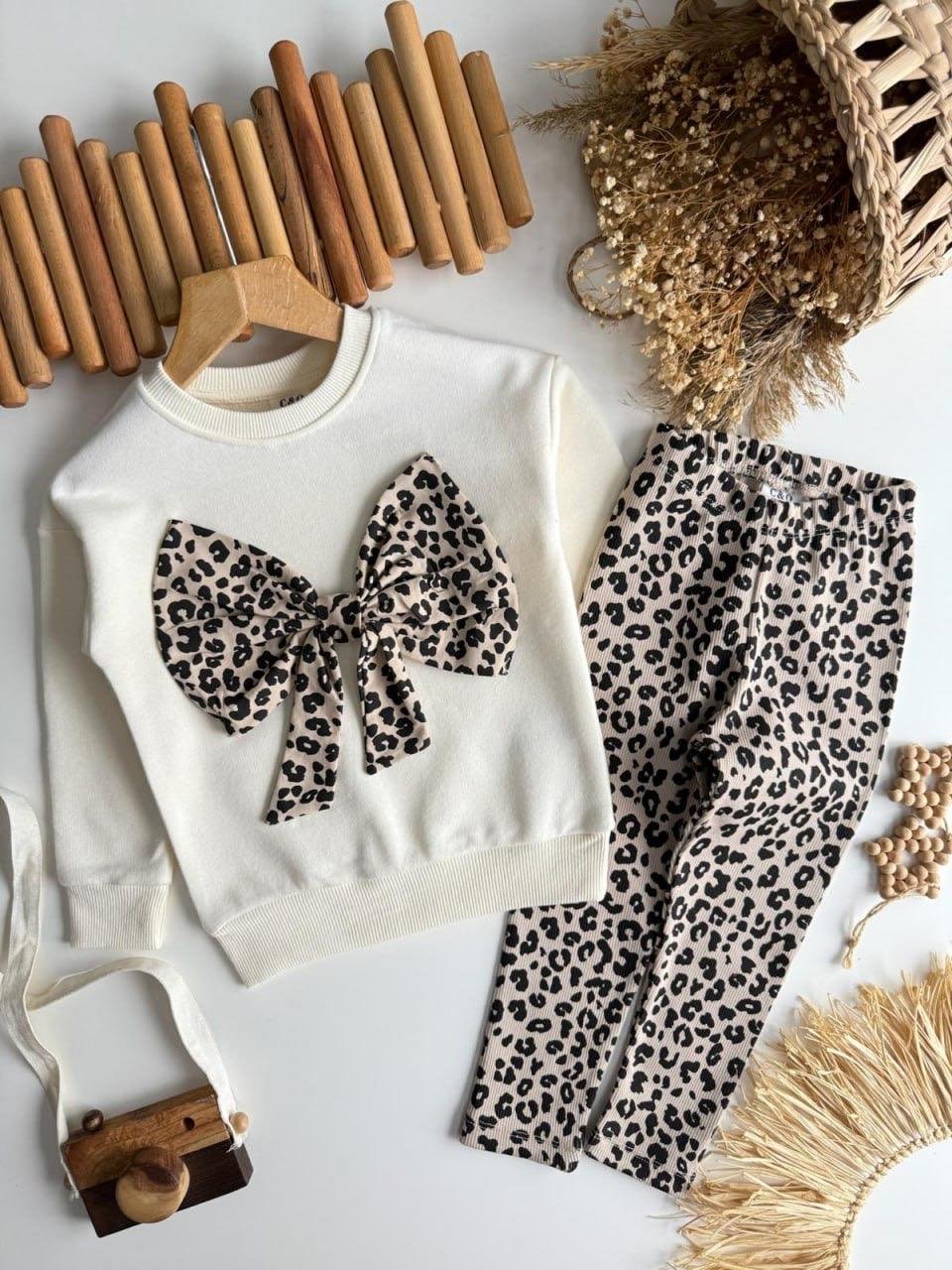 10869 Kids Fiyonklu Leoparlı Takım 2-3/7-8 Yaş