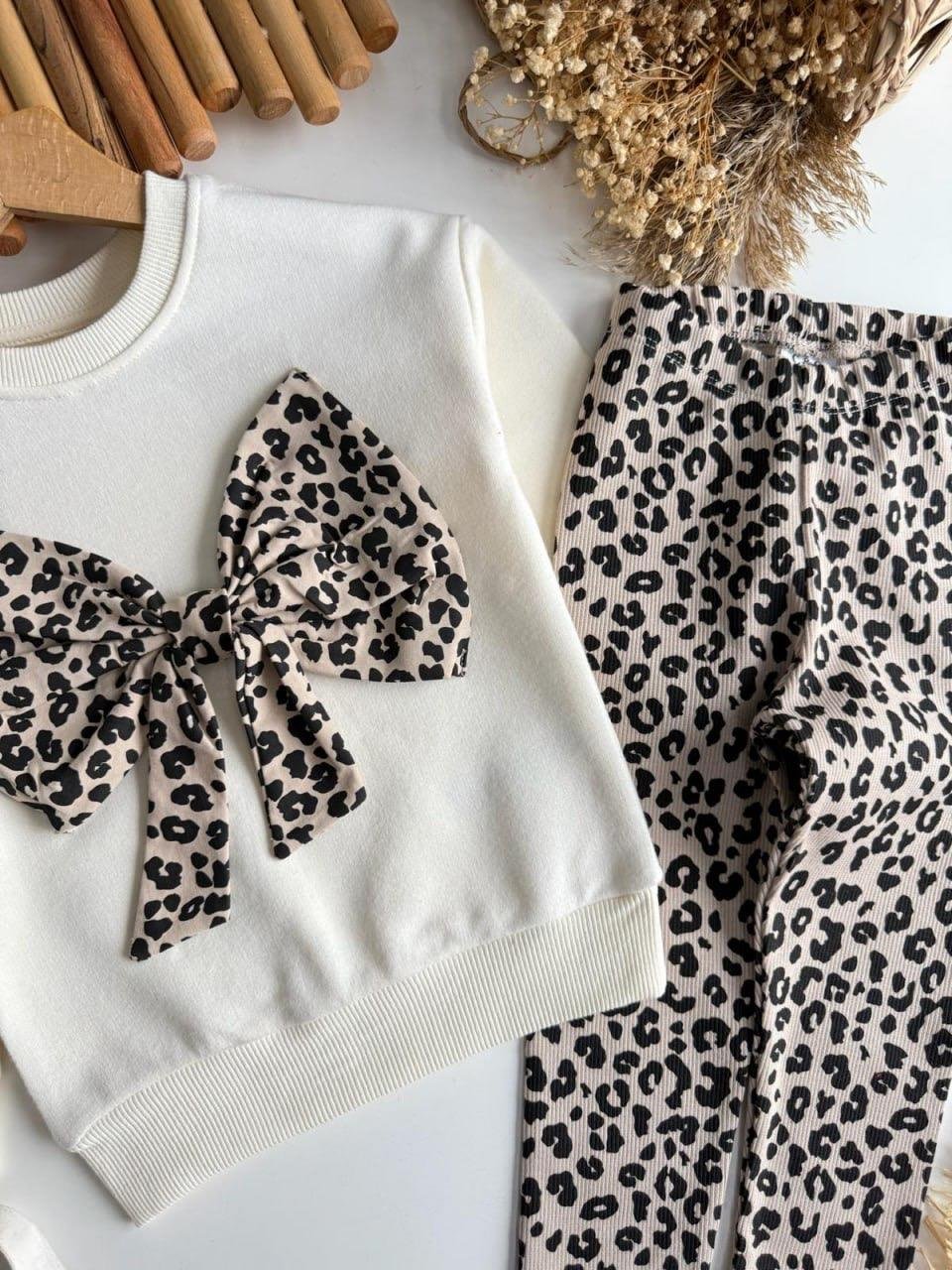 10869 Kids Fiyonklu Leoparlı Takım 2-3/7-8 Yaş