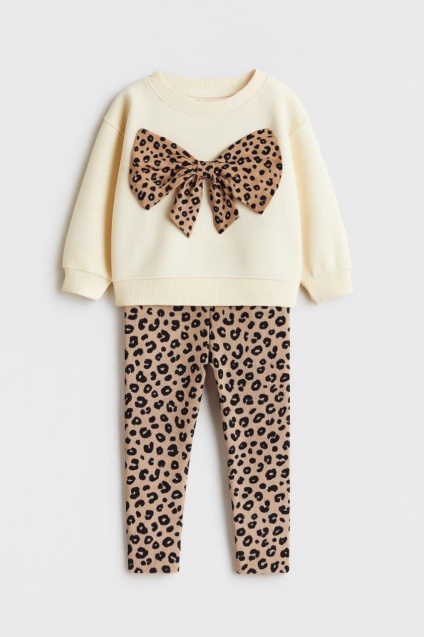 10869 Kids Fiyonklu Leoparlı Takım 2-3/7-8 Yaş