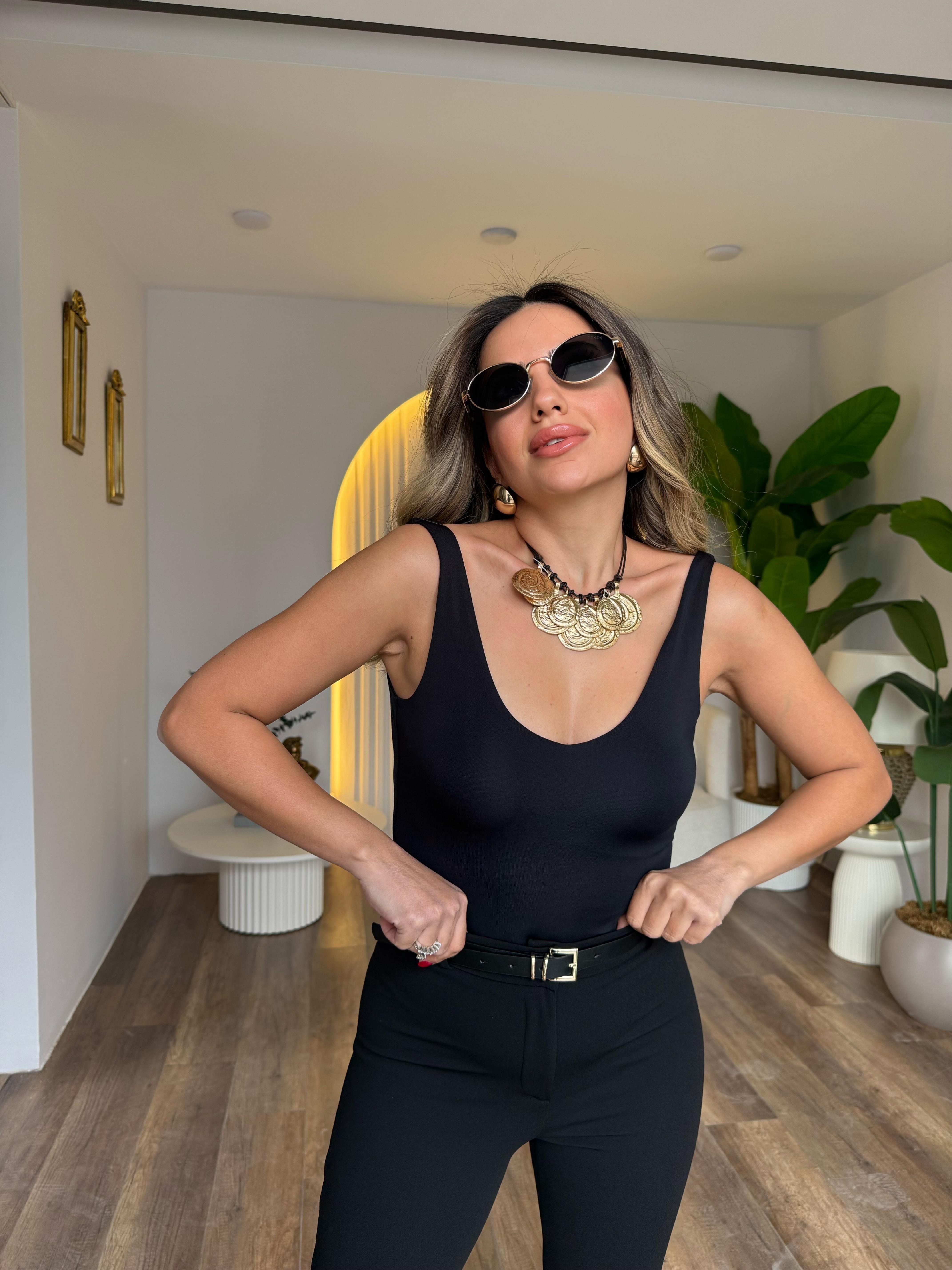 10911 Kalın Askılı Body Bluz