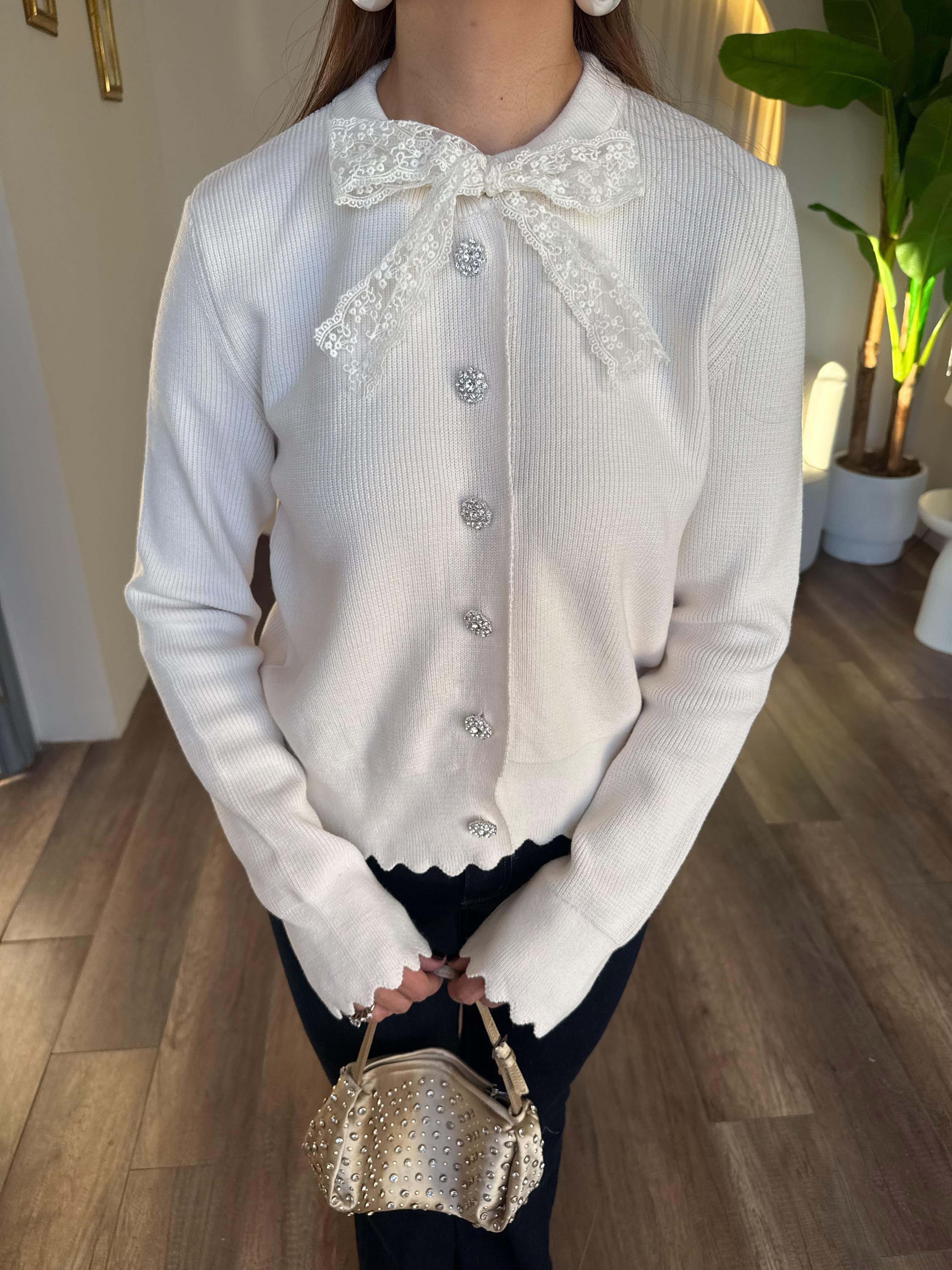 10979 Dantel Fularlı Hırka