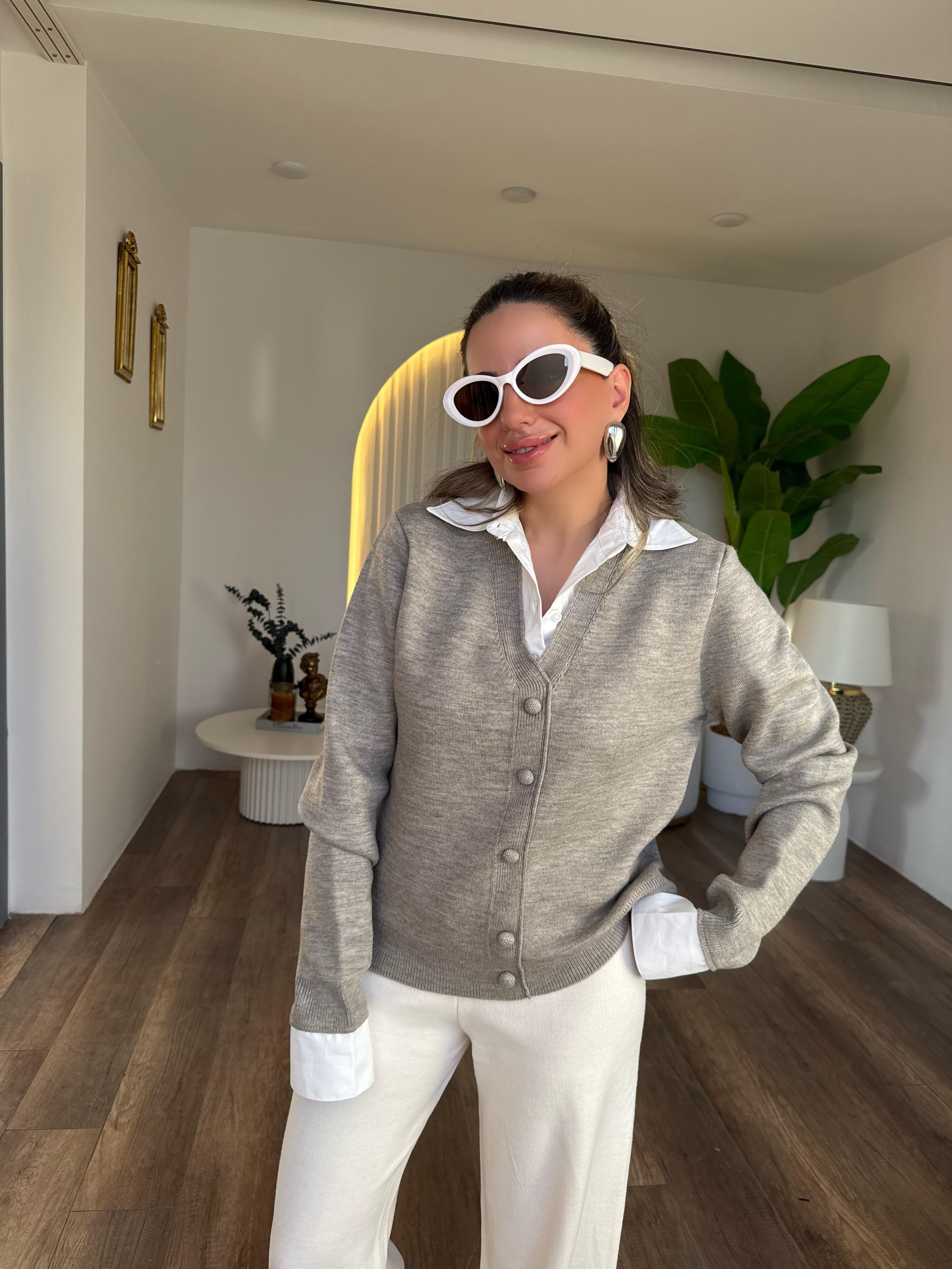 10980 Gömlek Yaka Hırka