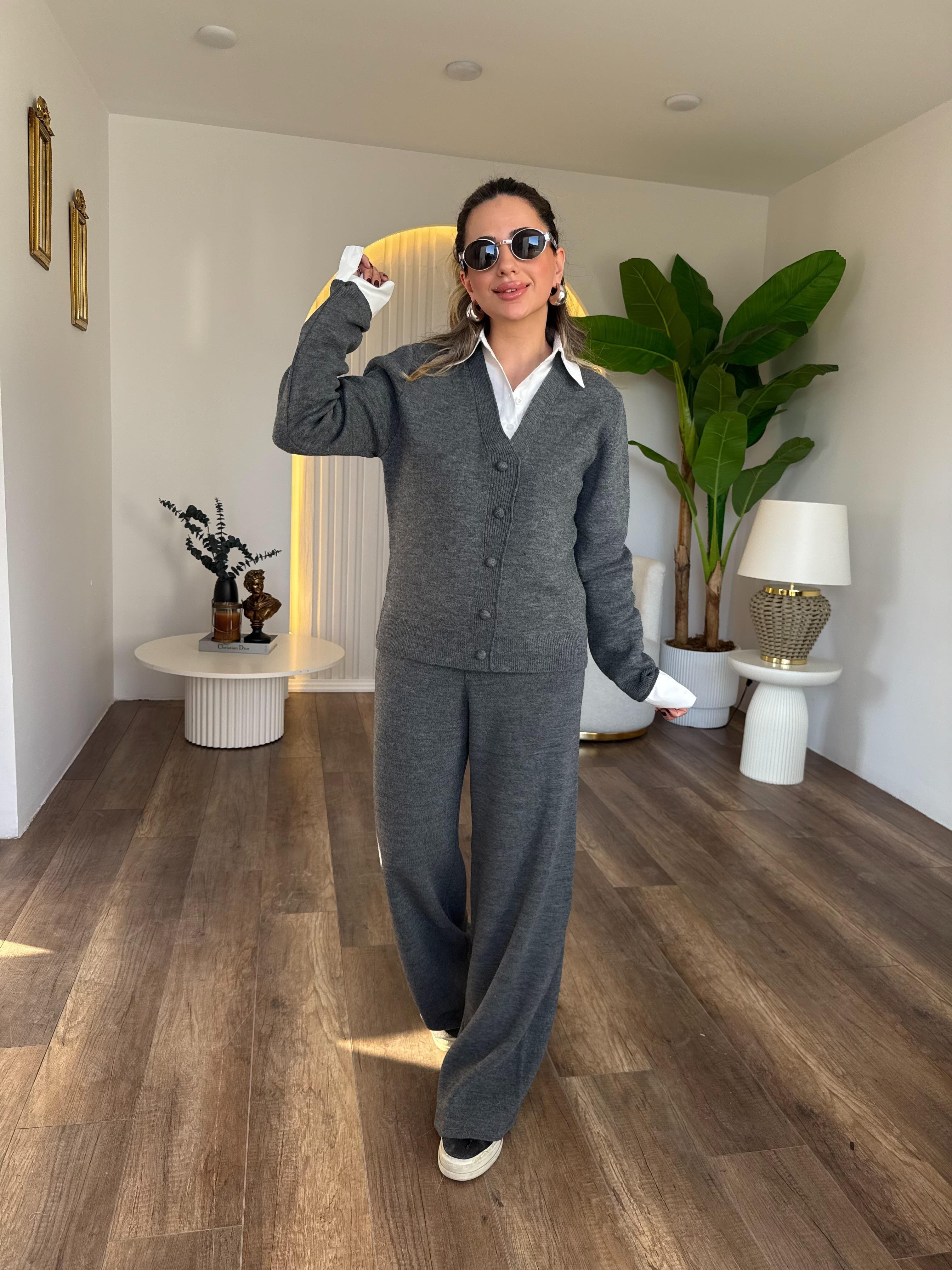 10980 Gömlek Yaka Hırka