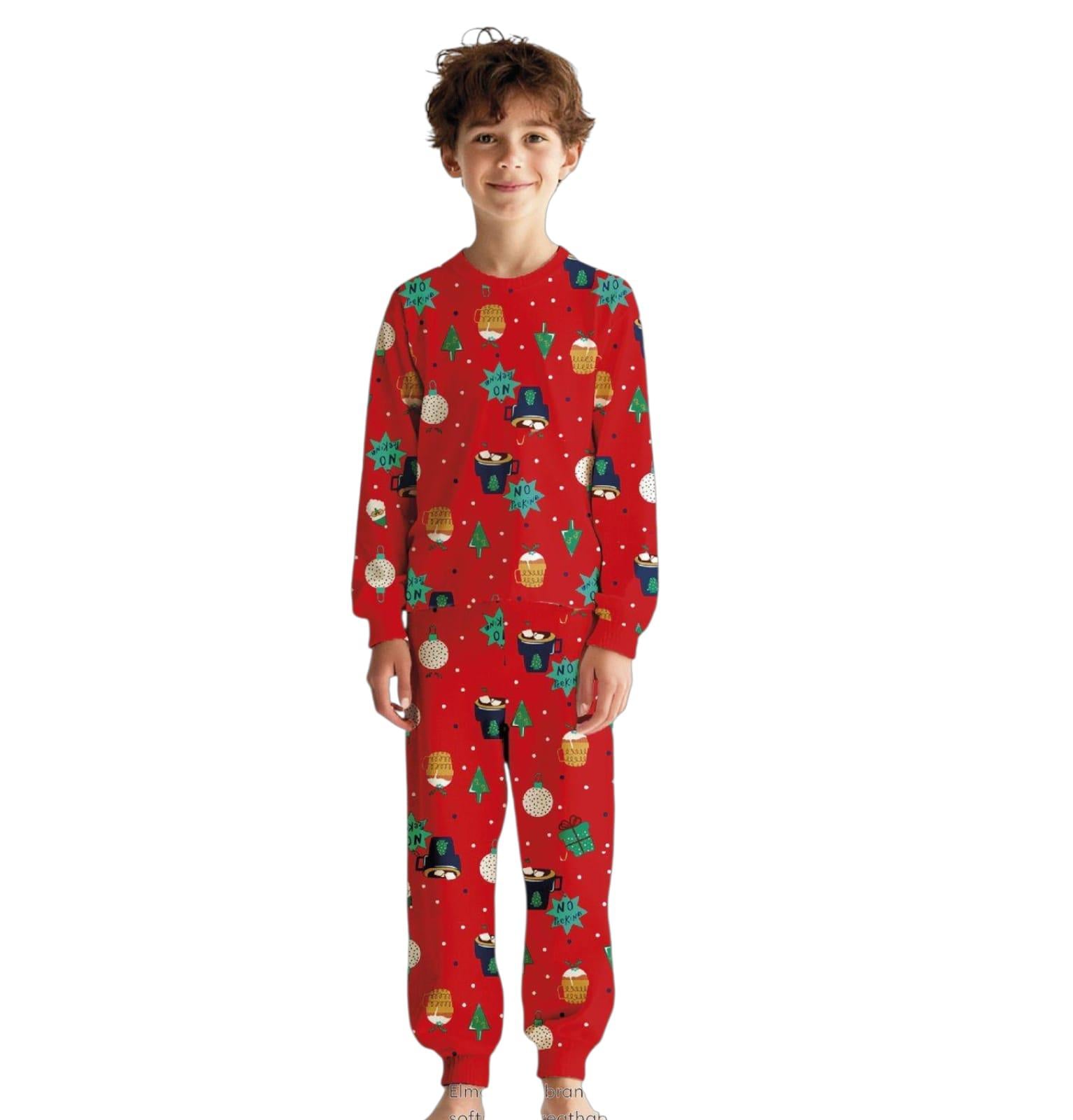 11056 Kids Yeniyılı Pijama Takım 1-2/12-13 Yaş