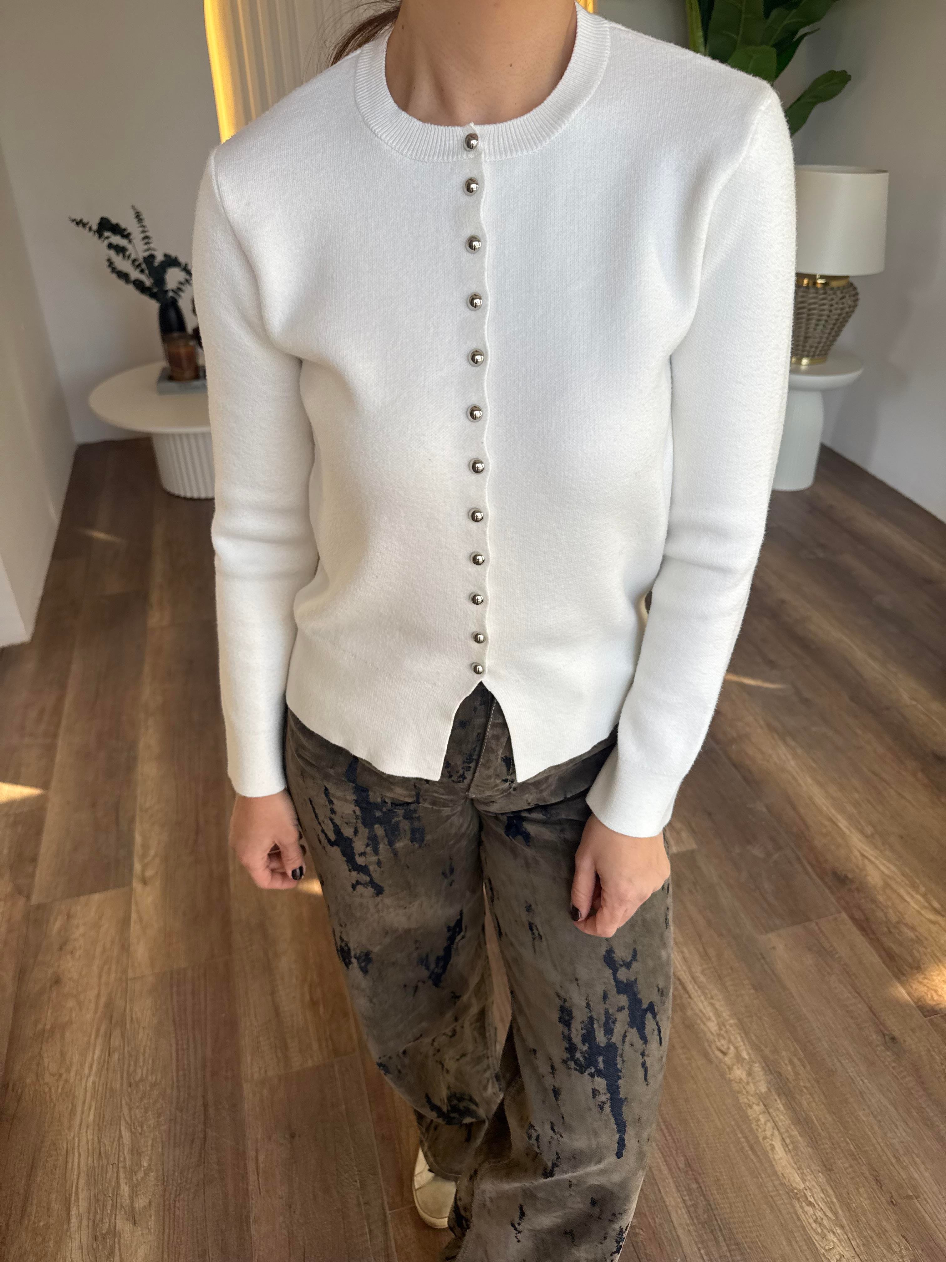 11089 Düğmeli Triko Hırka