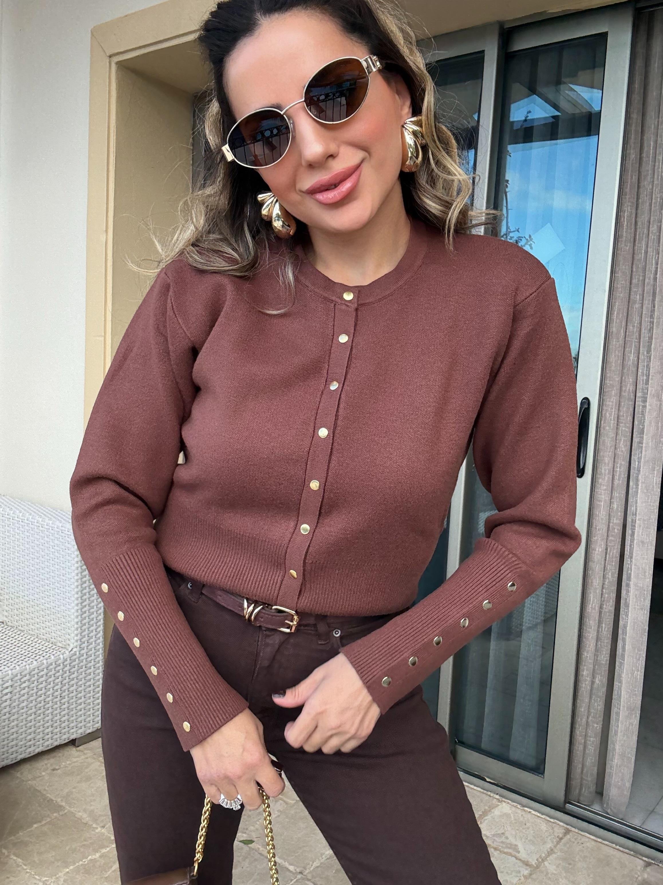 11101 Çıtçıtlı Triko Hırka
