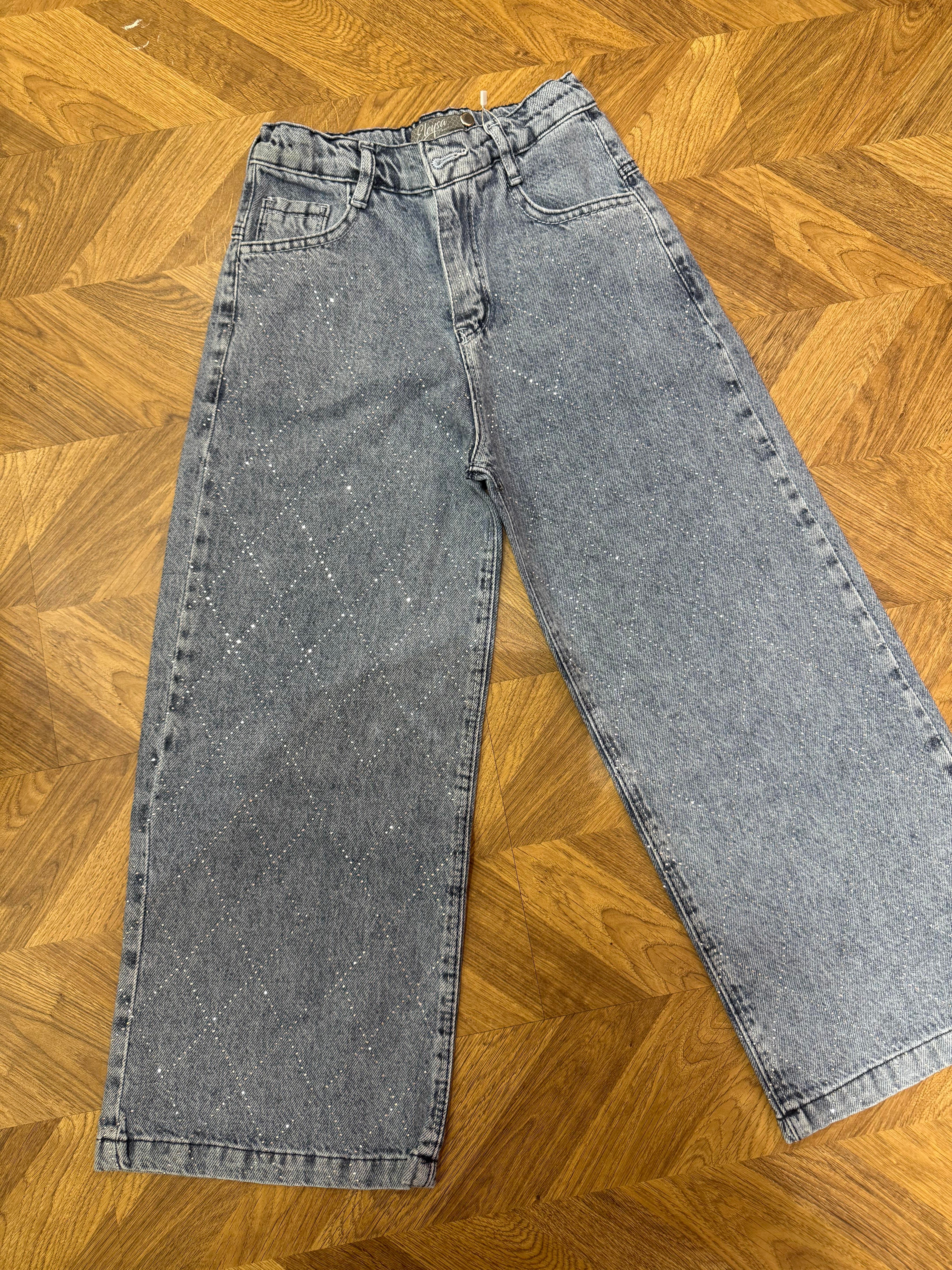 11130 Kids Palazzo Taşlı Kot Pantolon 8-9/16-17 Yaş