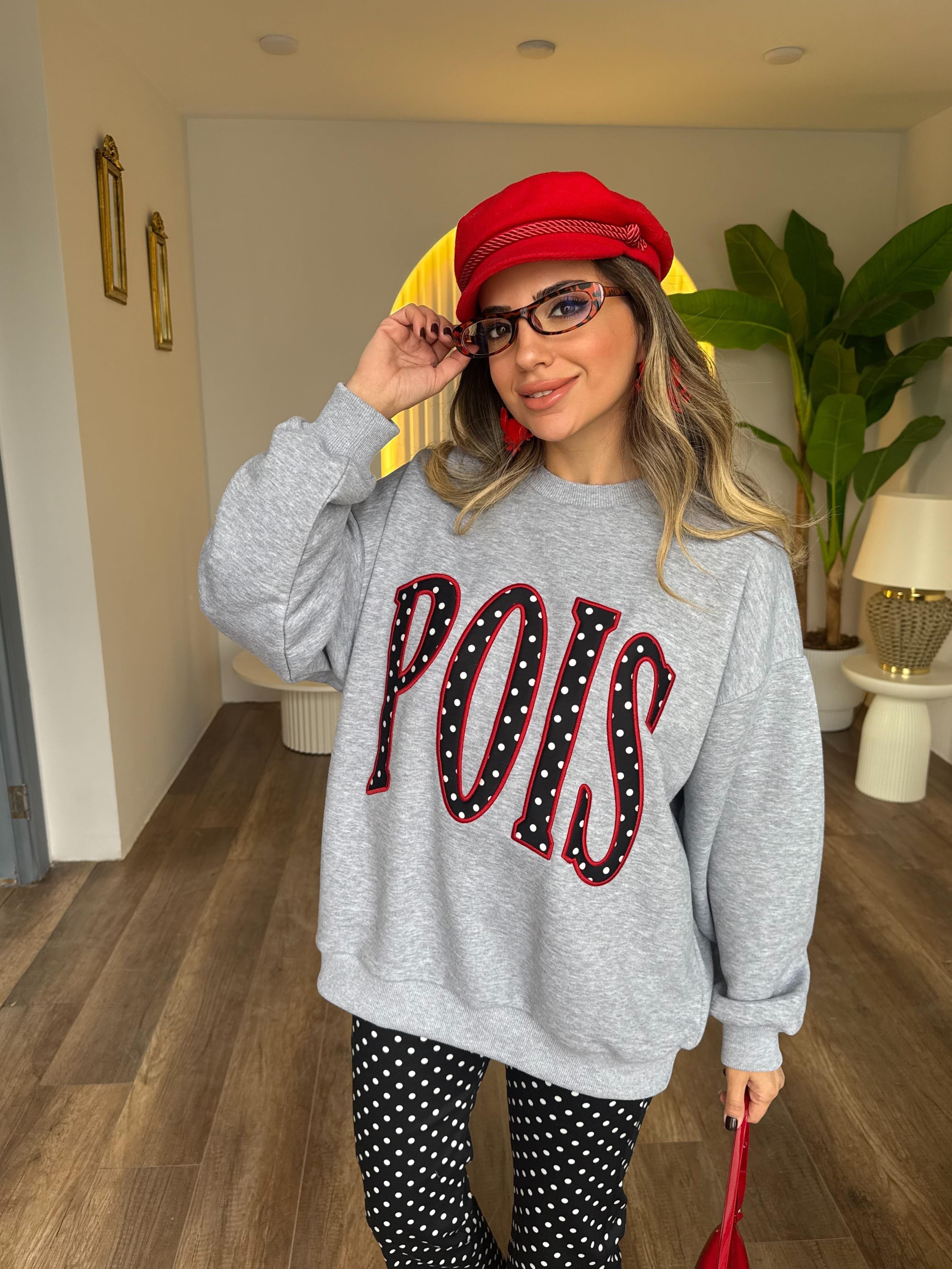 11143 Puantiye Detaylı Sweatshirt