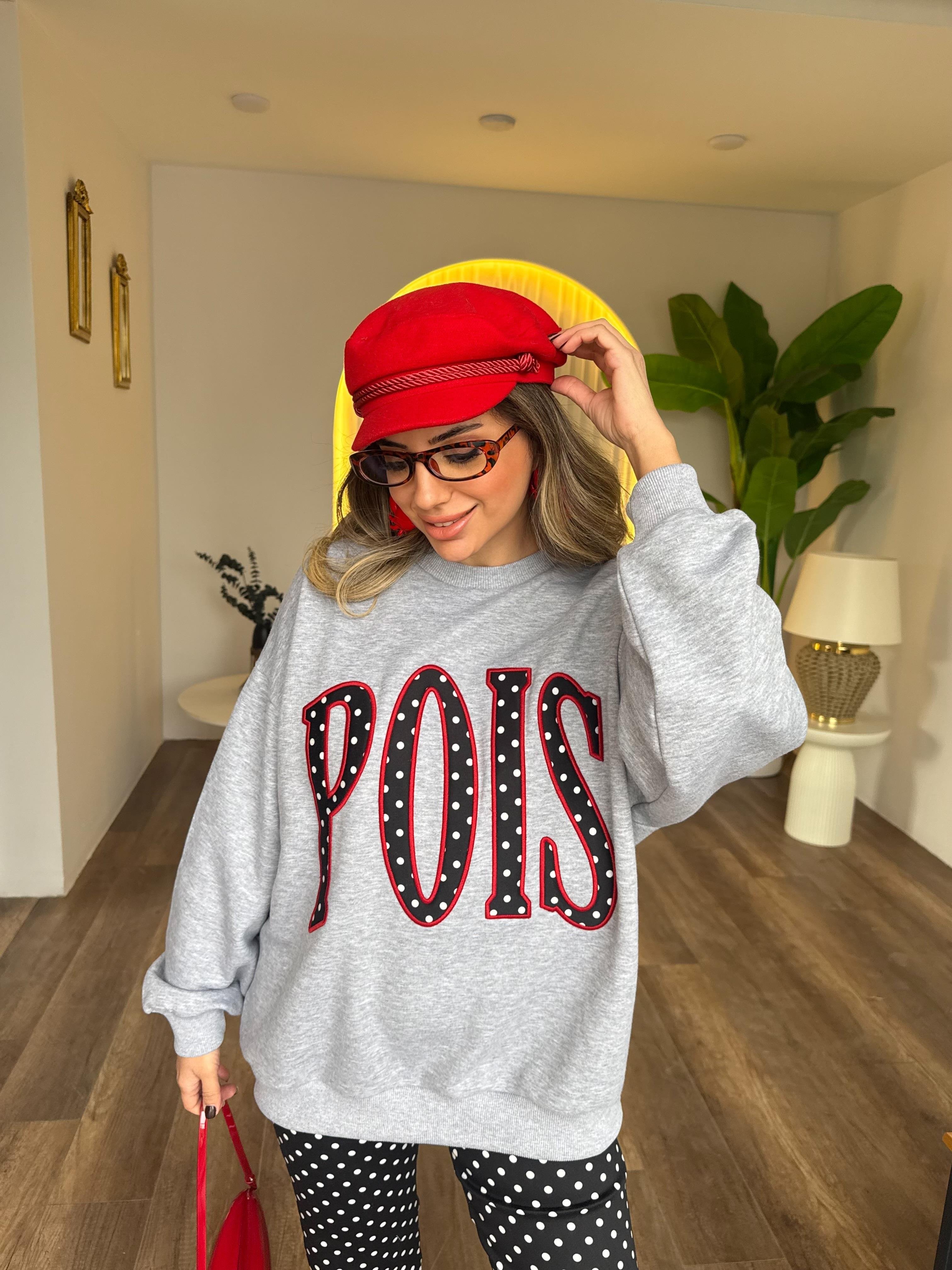 11143 Puantiye Detaylı Sweatshirt