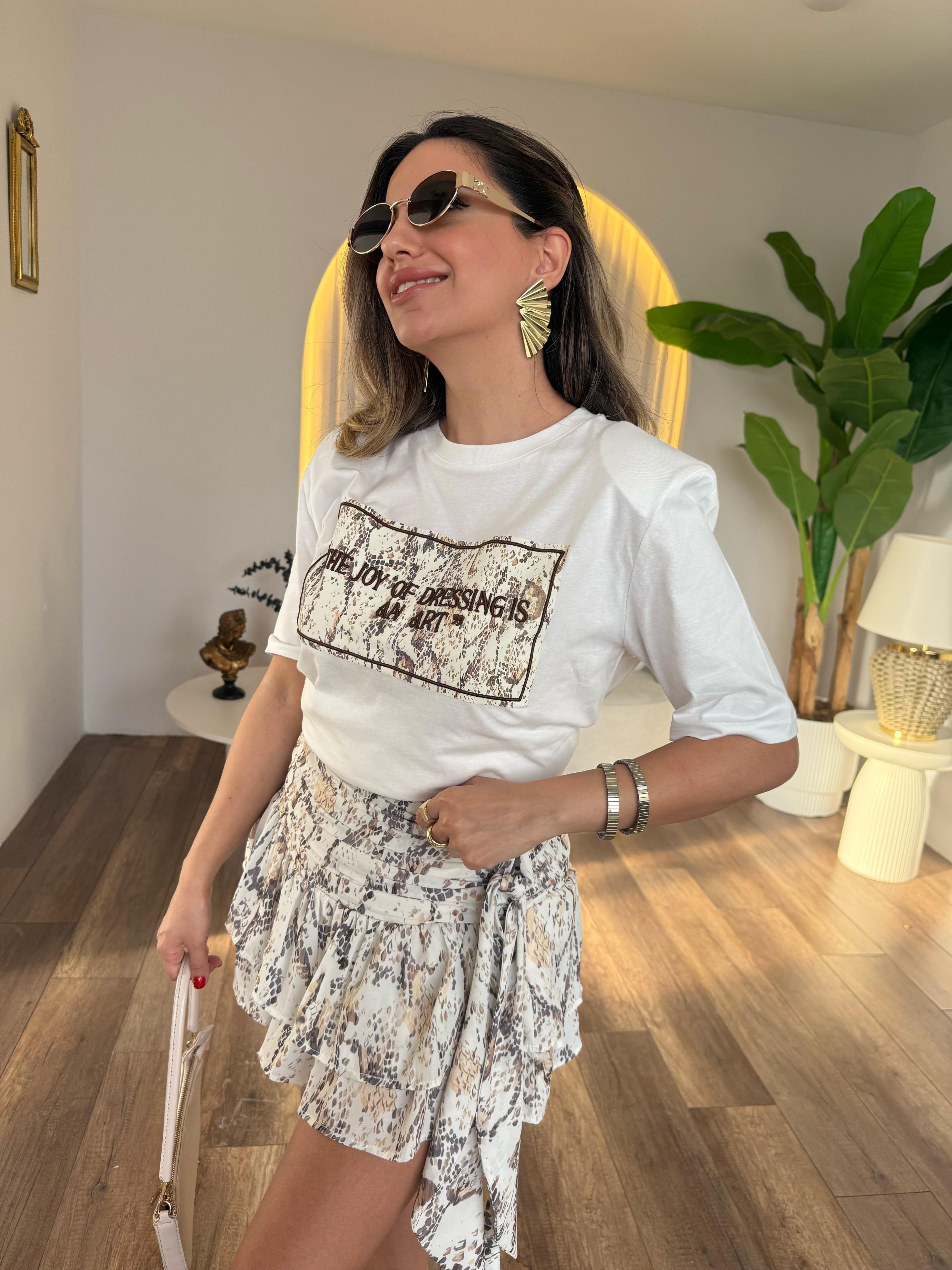 11158 Önü Desenli Tshirt