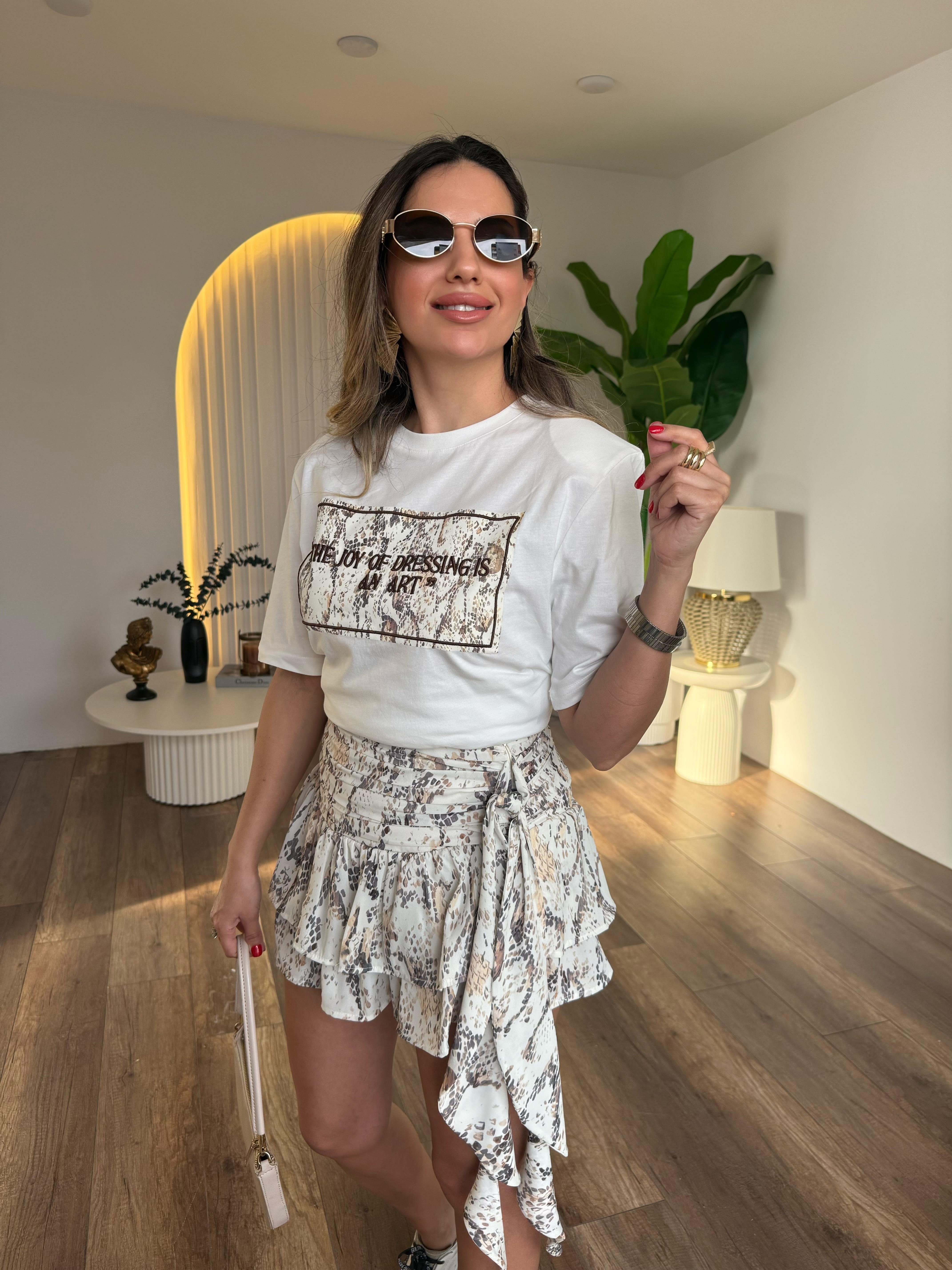 11158 Önü Desenli Tshirt