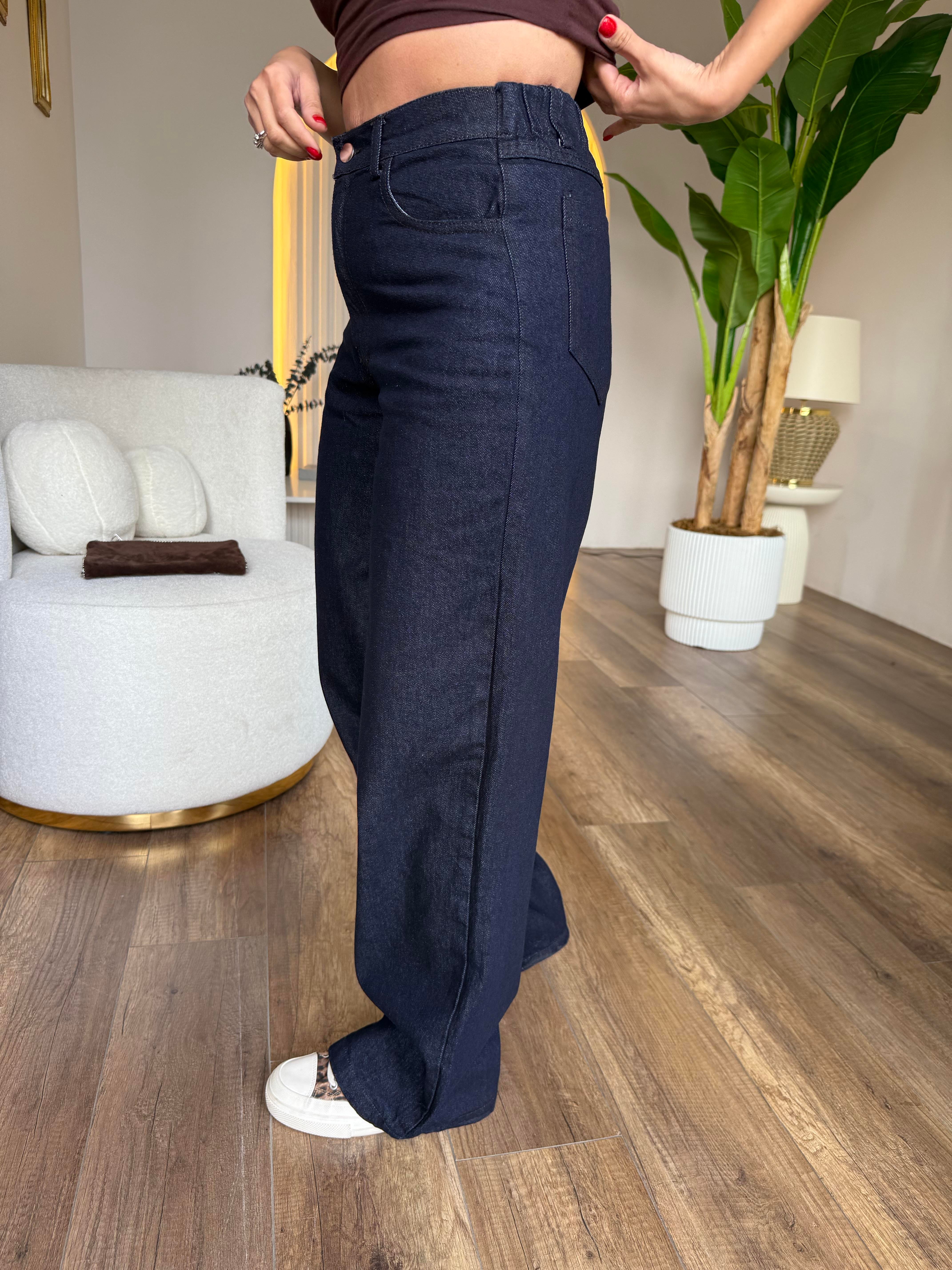 11164 Denim Detaylı Ceket Pantolon Takım