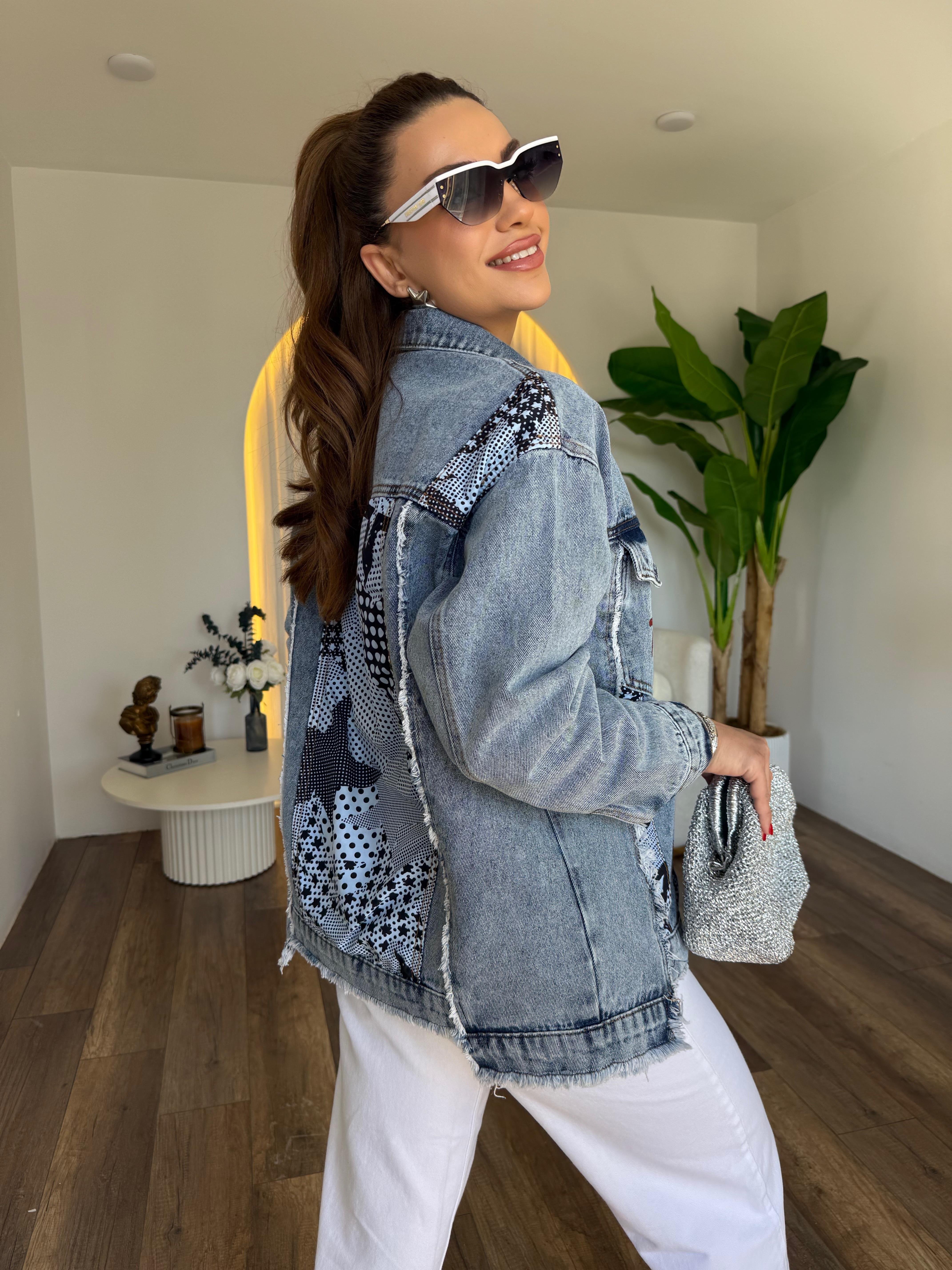 11182 Patchwork Denim Ceket