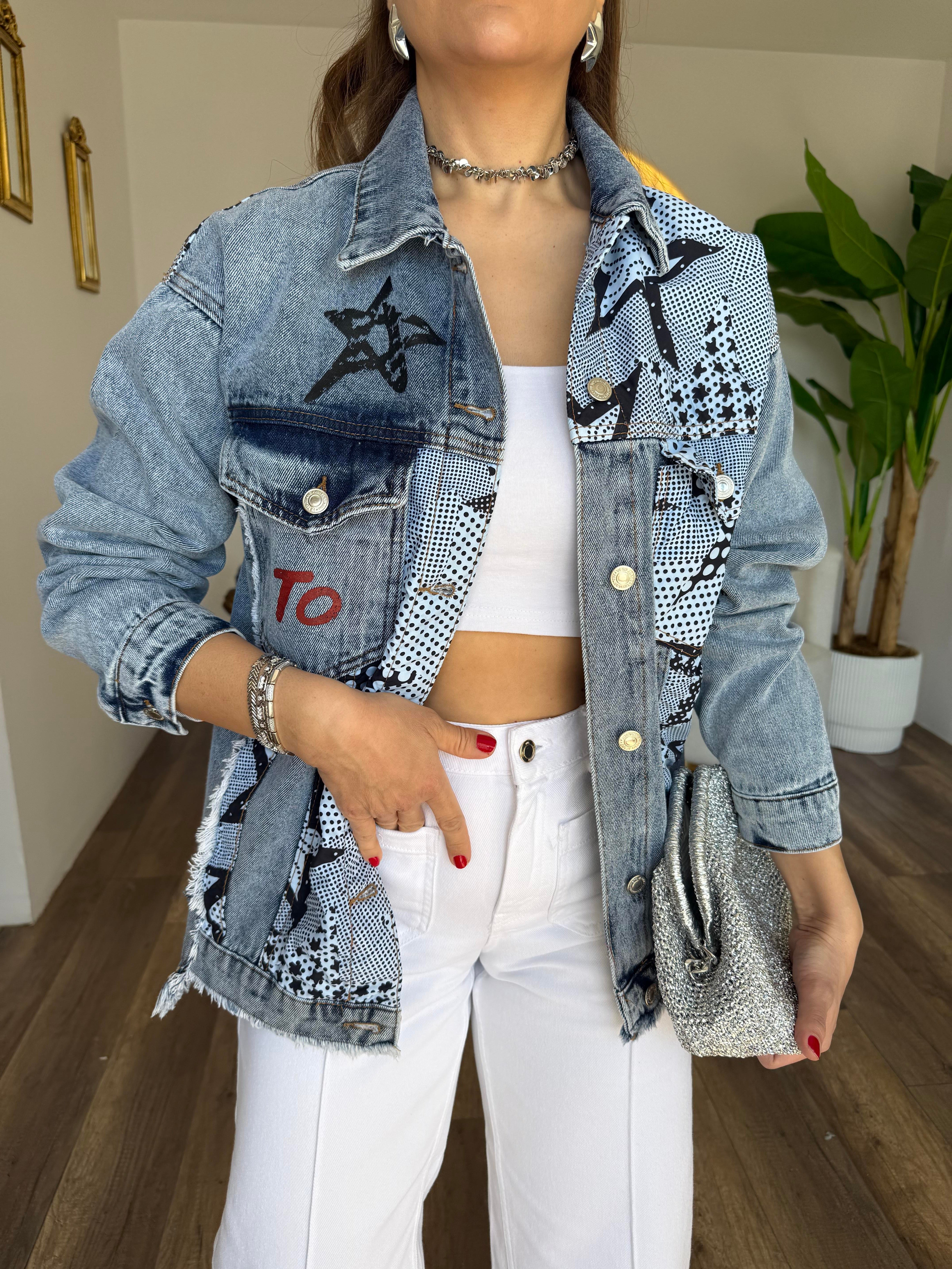 11182 Patchwork Denim Ceket