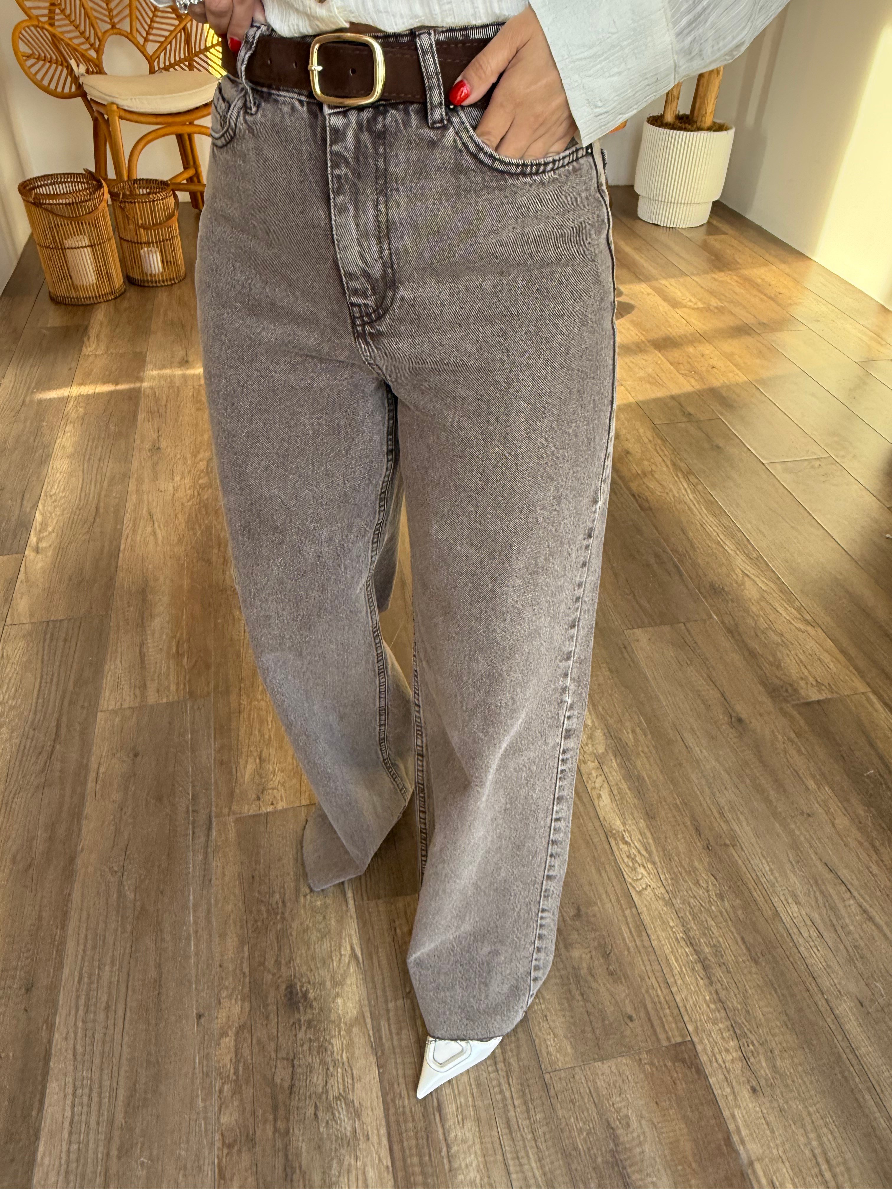 11208 Wide Leg Kemerli Pantolon